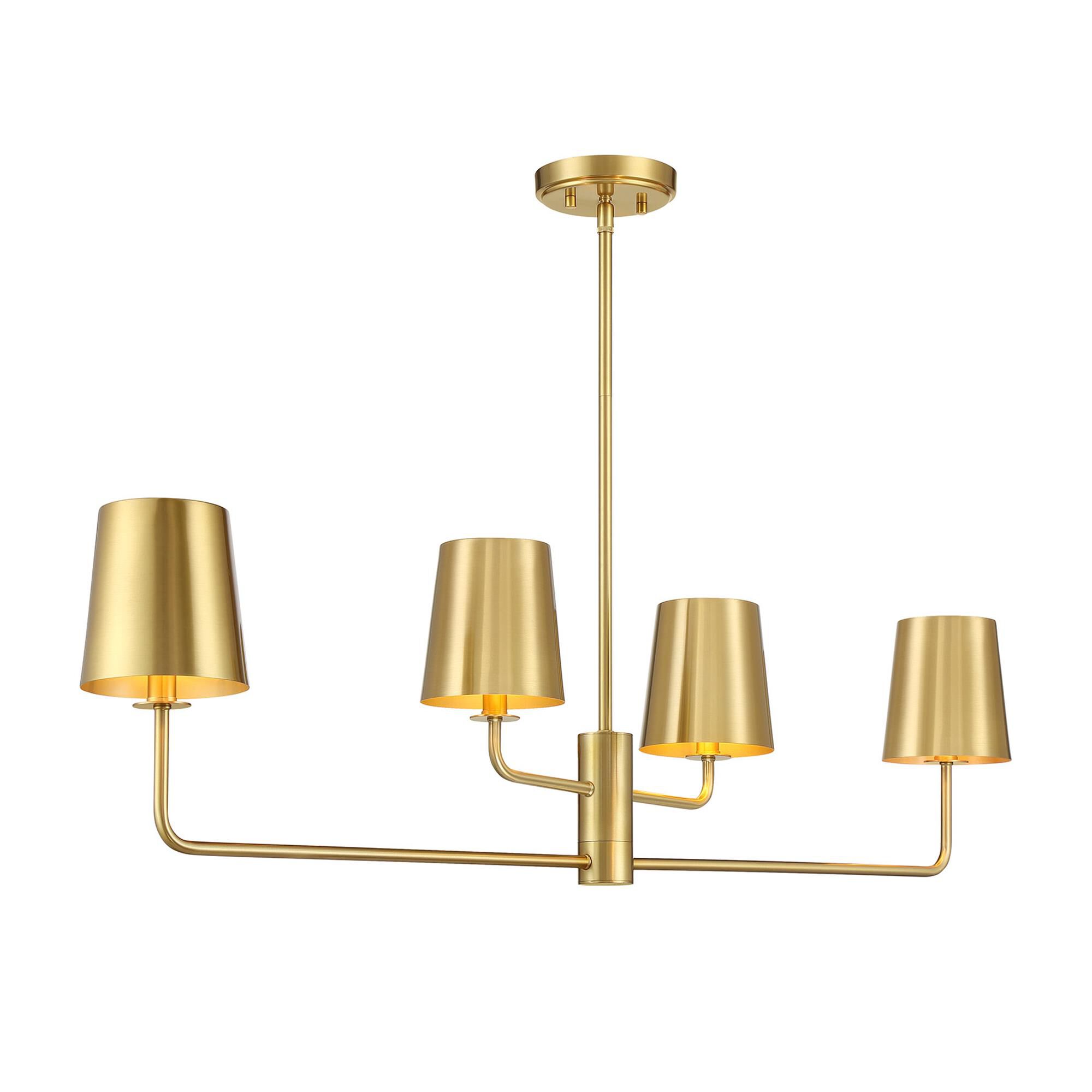 Shown in Natural Brass finish and Metal shade