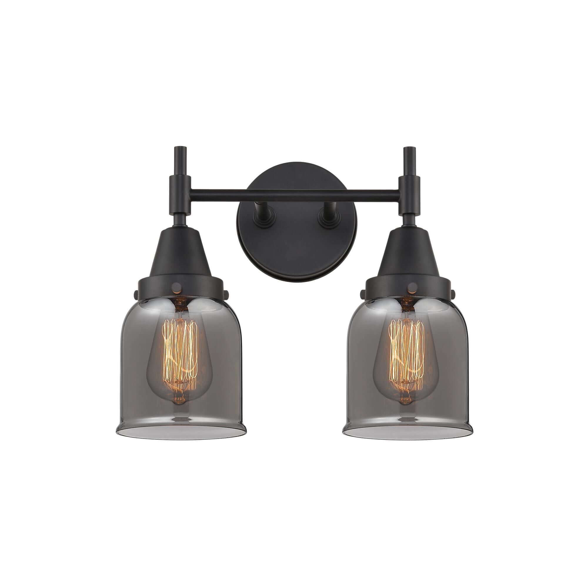 Shown in Matte Black finish and Plated Smoke Large Cone glass