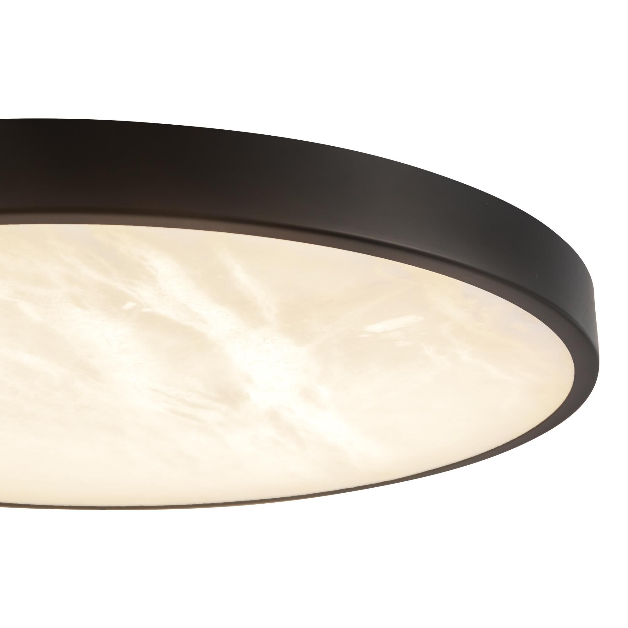 Shown in Matte Black finish and Alabaster glass