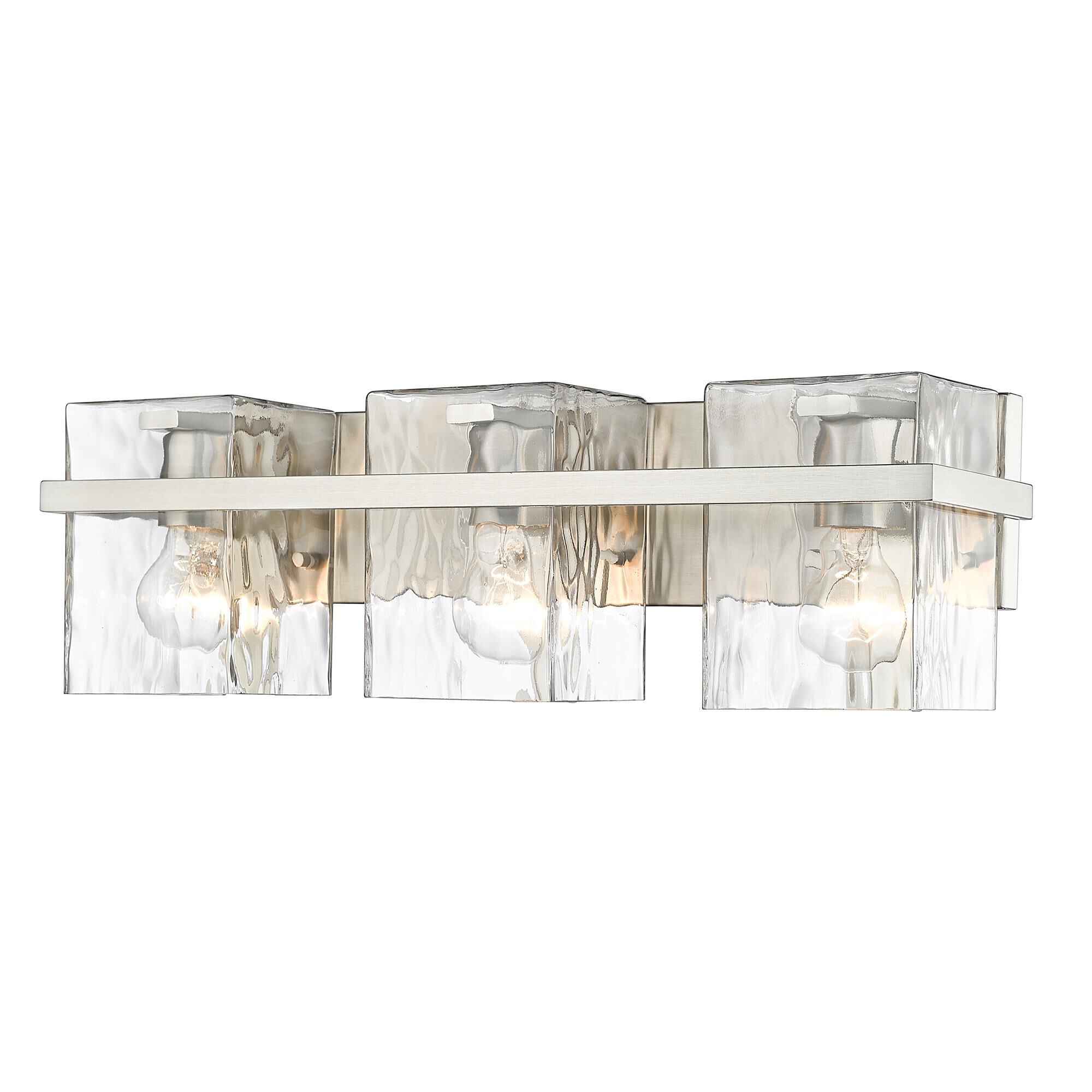 Shown in Brushed Nickel finish and Glass shade