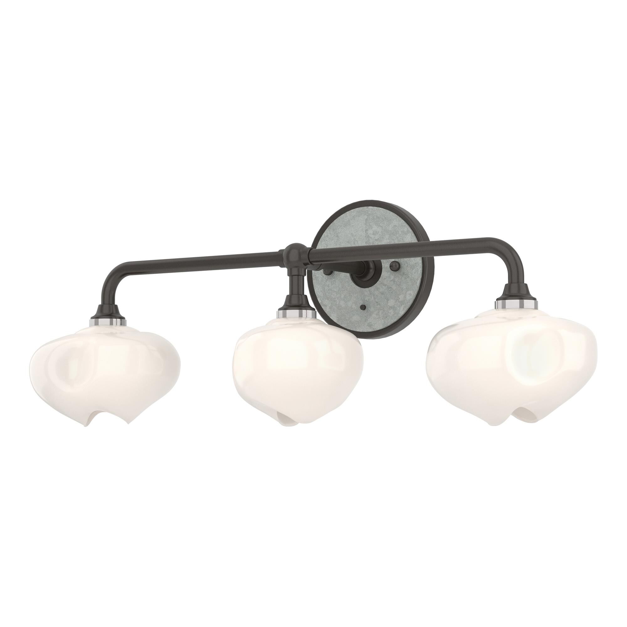 Shown in Oil Rubbed Bronze finish and Frosted glass and Vintage Platinum accent