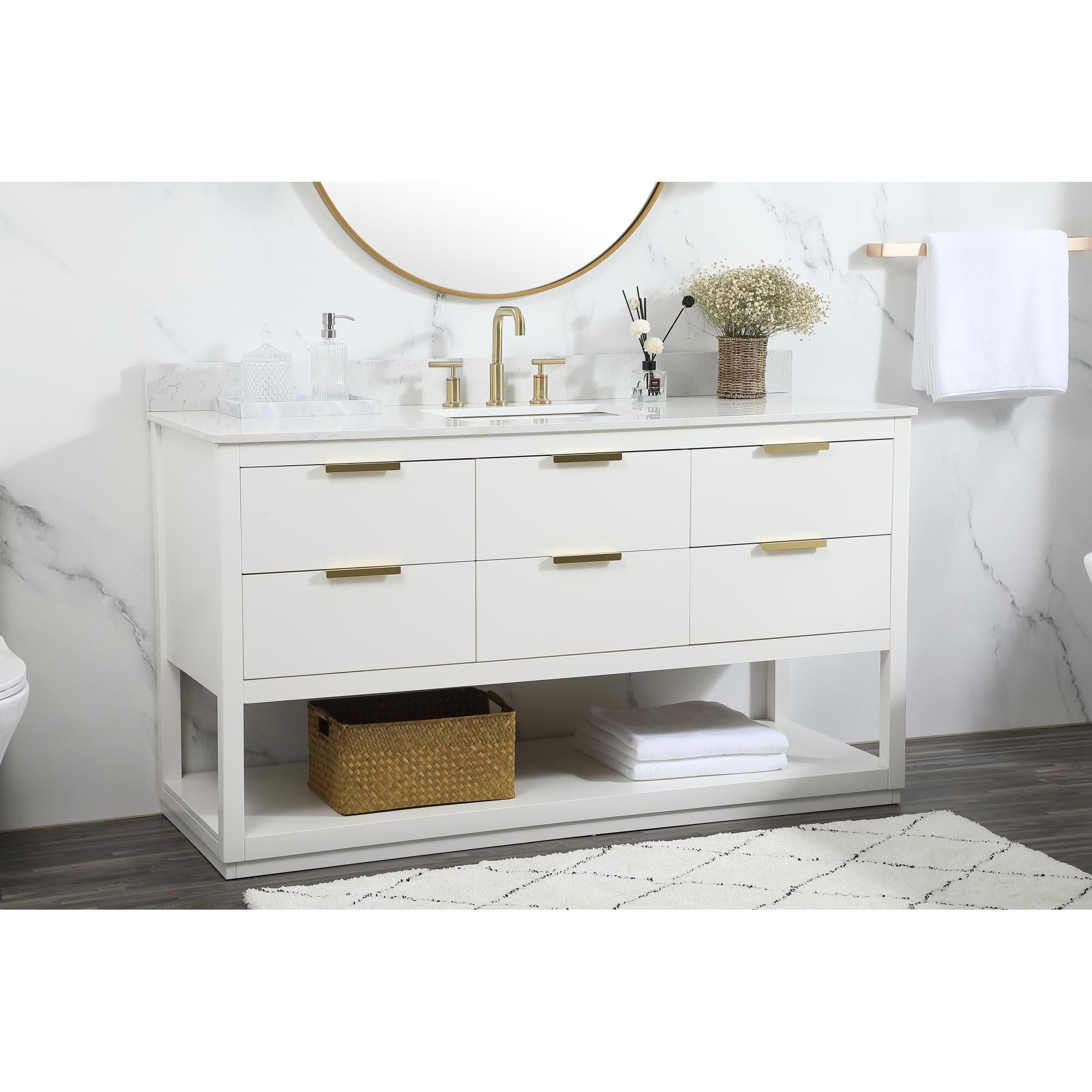 Shown in White finish