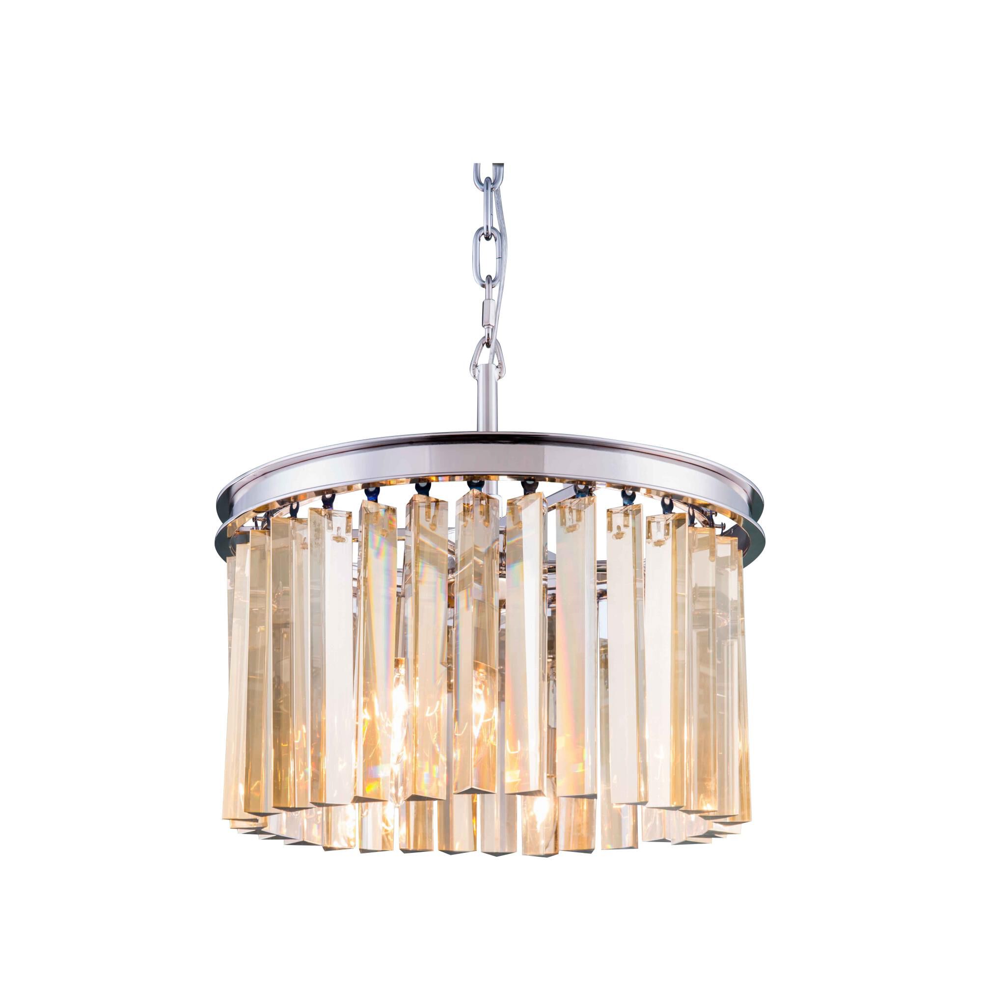 Shown in Polished Nickel finish and Royal Cut crystal and Golden Teak (Smoky) accent
