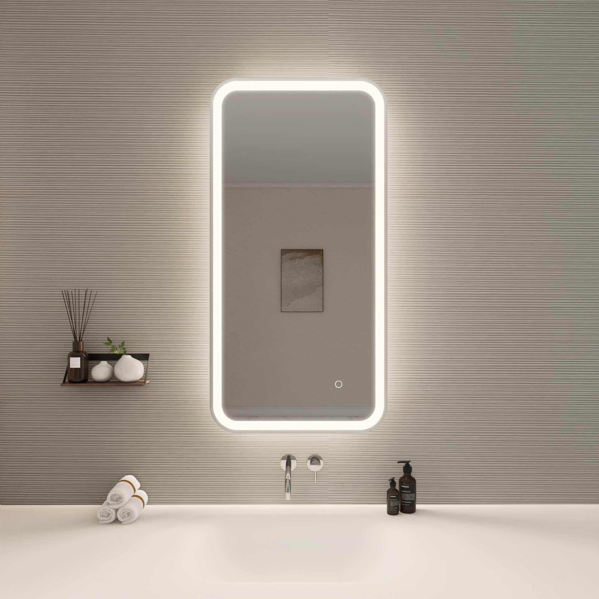 Harmoni 40 Inch Rectangular LED Lighted Mirror by Elegant Decor