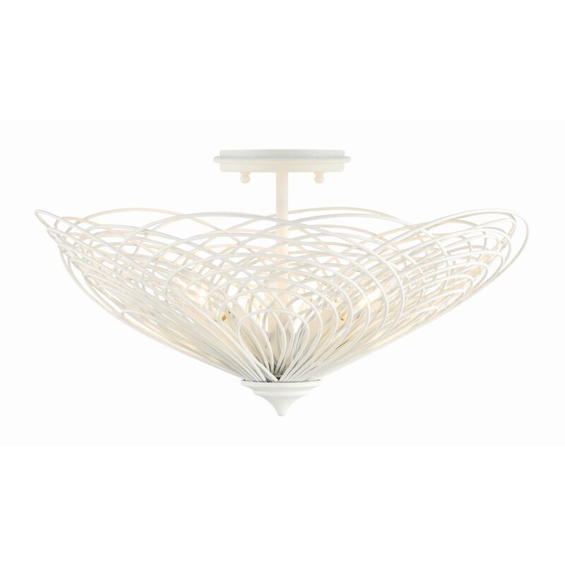 Doral 19 Inch 3 Light Semi Flush Mount by Crystorama