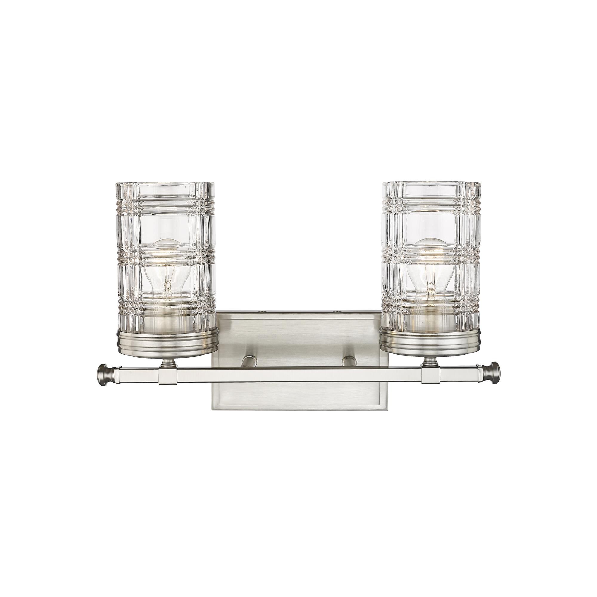 Shown in Brushed Nickel finish and Clear glass