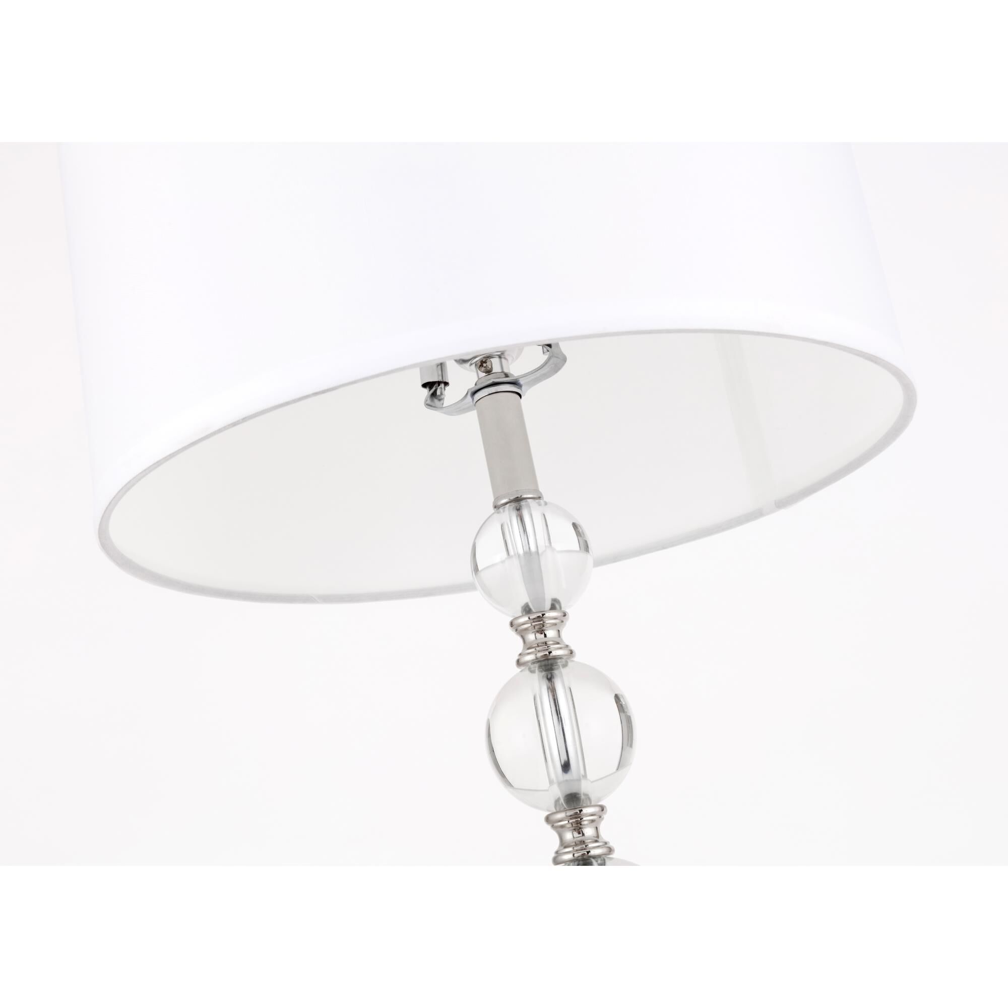 Shown in Polished Nickel finish and Royal Cut - Clear crystal and Fabric - Off White shade