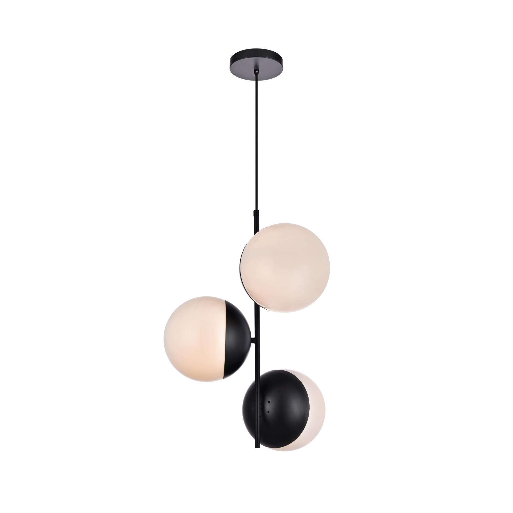 Eclipse 17 Inch 3 Light Multi Light Pendant by Elegant Lighting