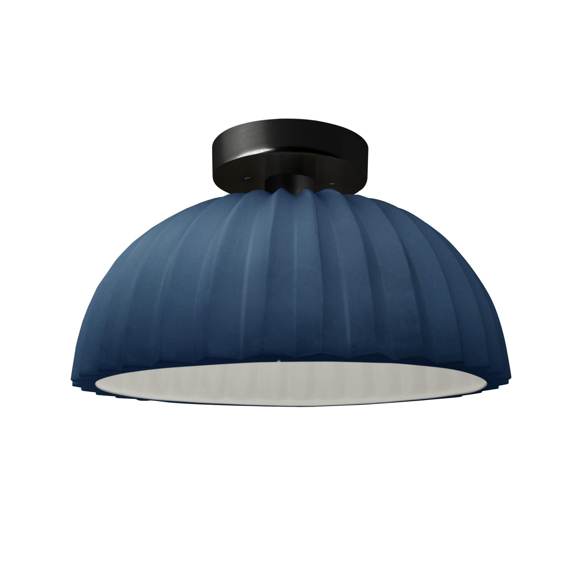 Pleated Dome 13 Inch Semi Flush Mount by Justice Design Group