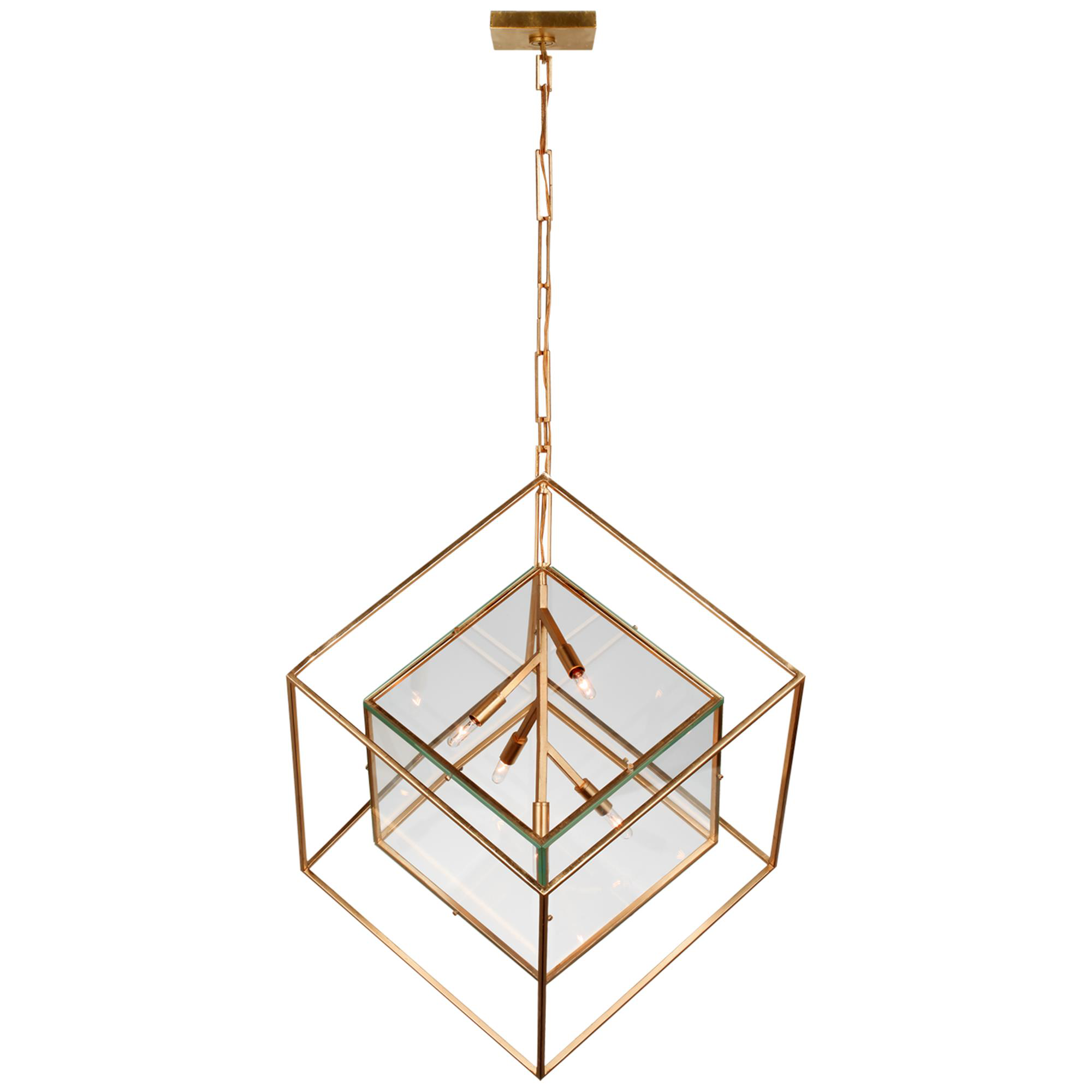 Shown in Gild finish and Clear glass