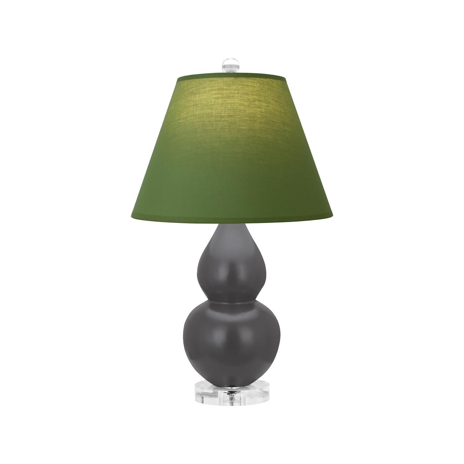Shown in Matte Ash finish and Tea Green and Taupe shade and Lucite accent