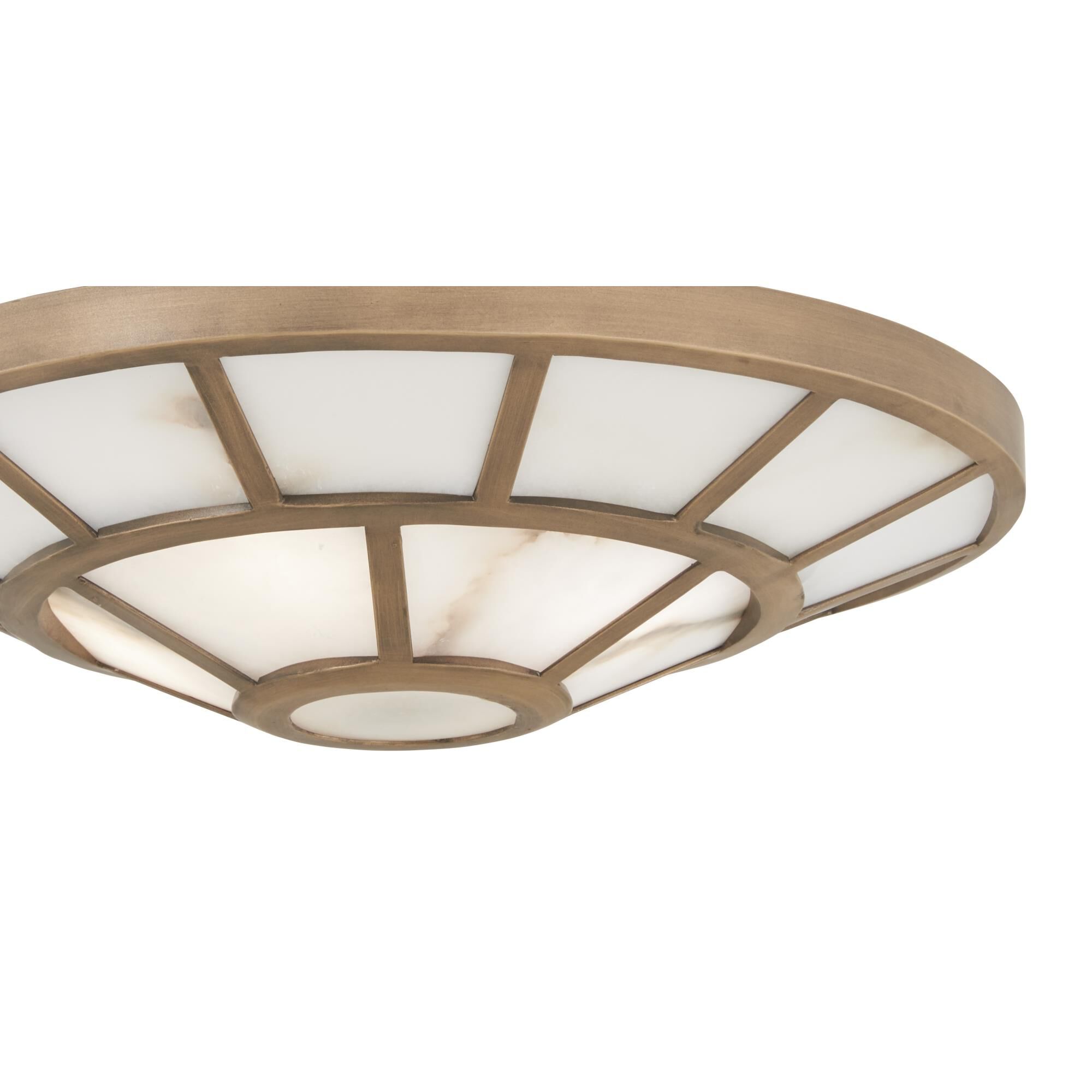 Shown in Ashen Gold finish and Alabaster White glass