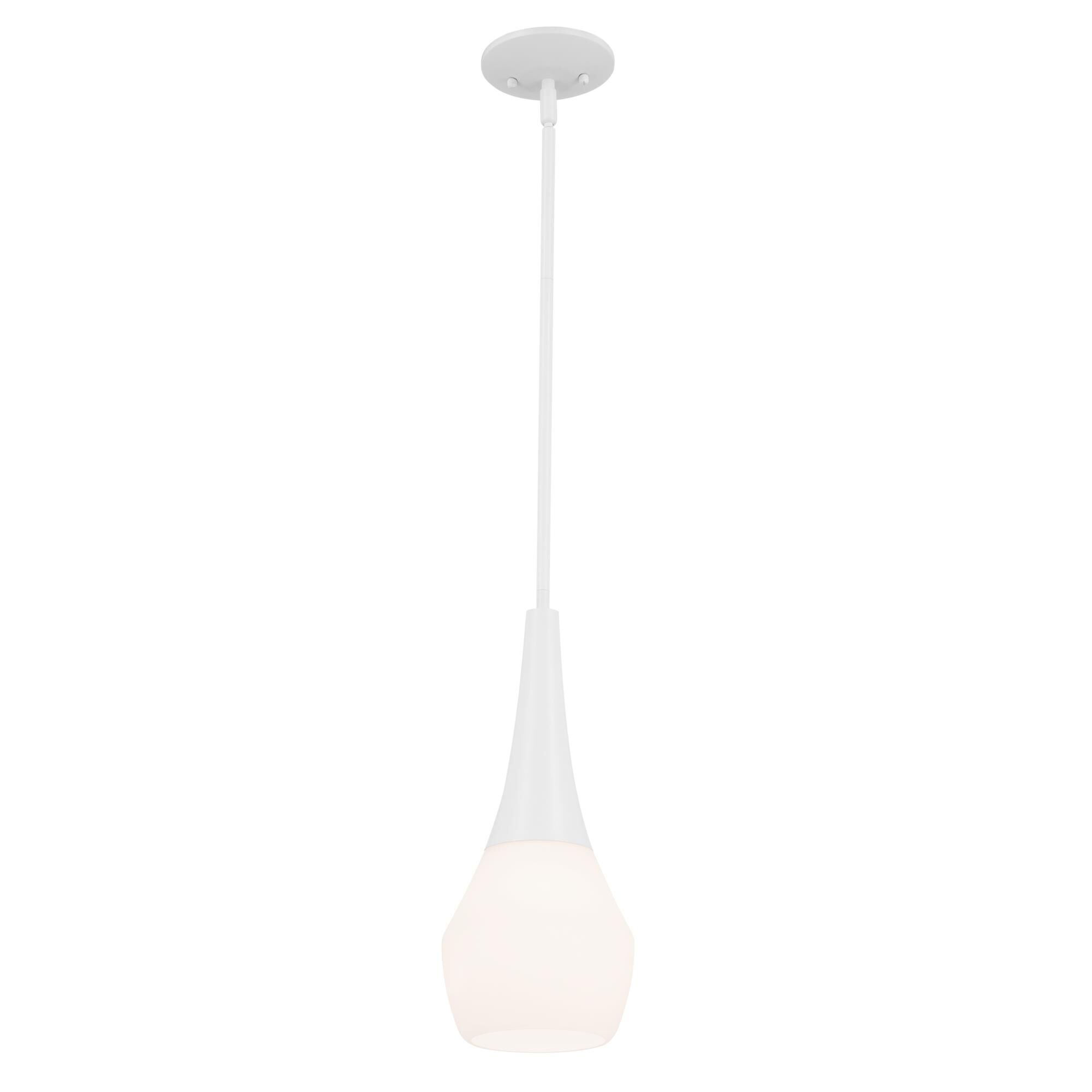 Shown in White finish and Satin Etched Cased Opal glass