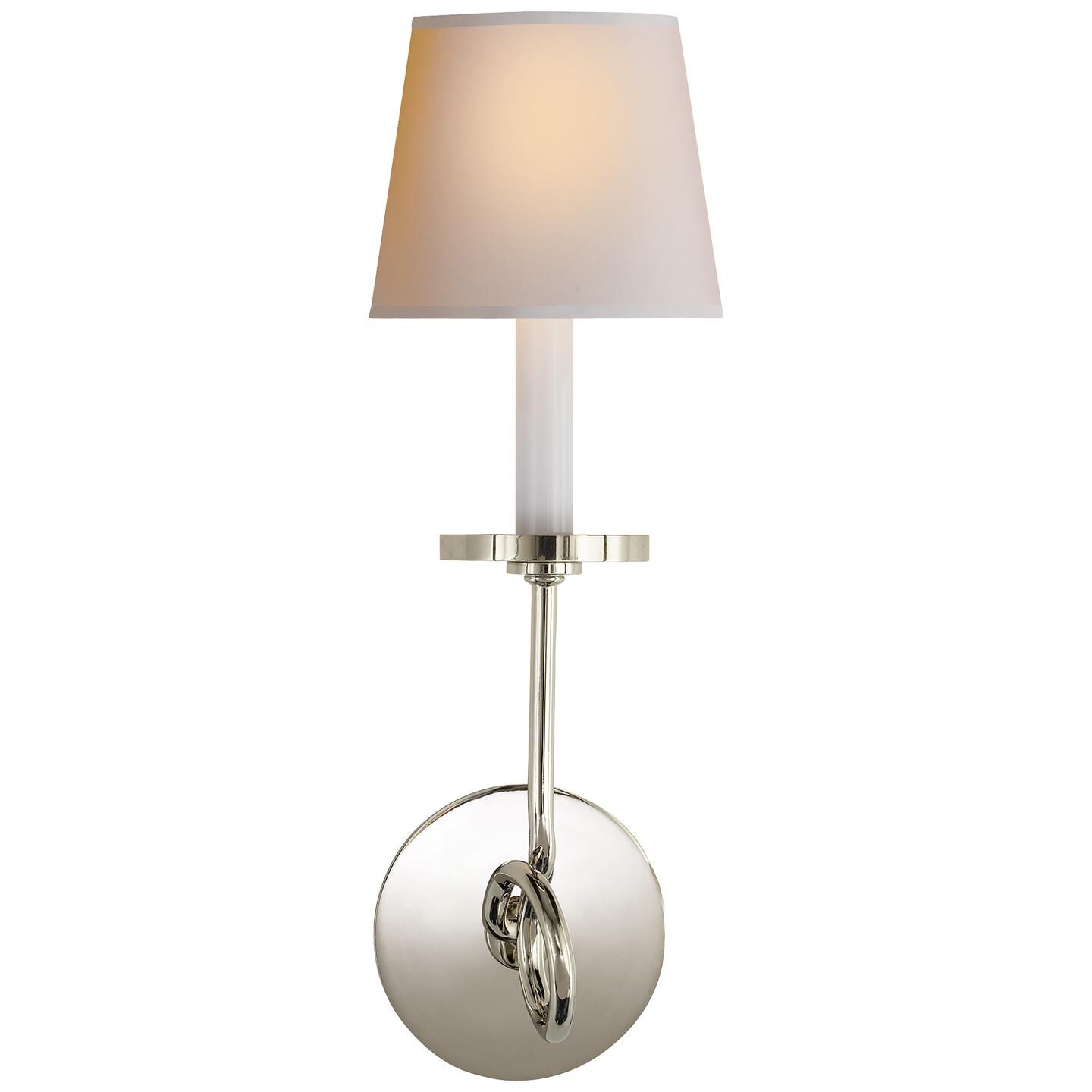 Shown in Polished Nickel finish and Natural Paper shade