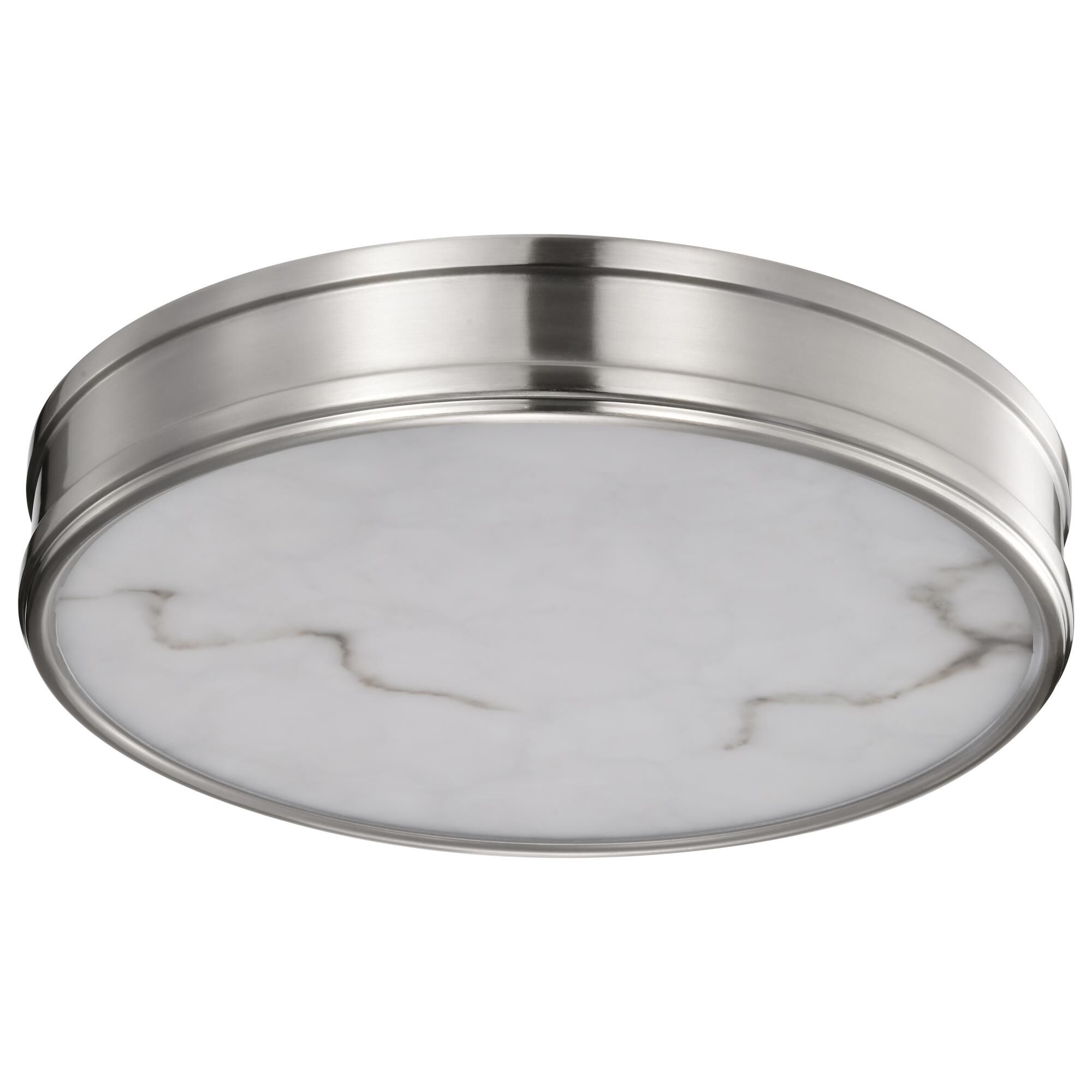 Shown in Brushed Nickel finish and Alabaster glass