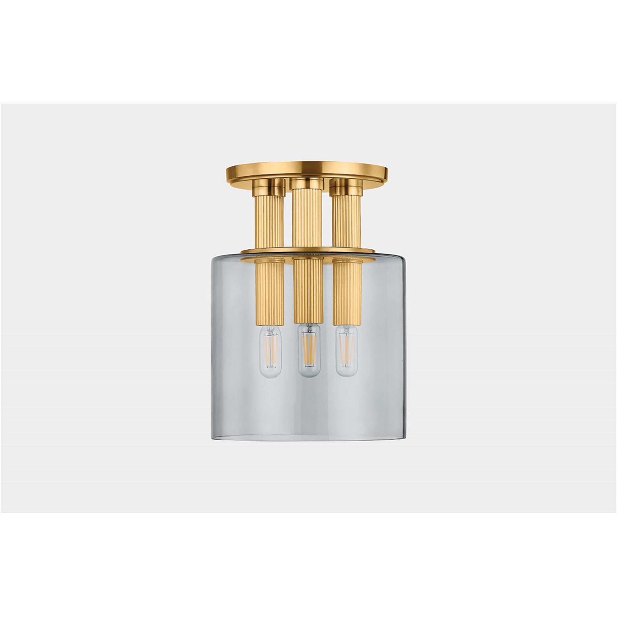 Crystler 8 Inch 3 Light Flush Mount,
