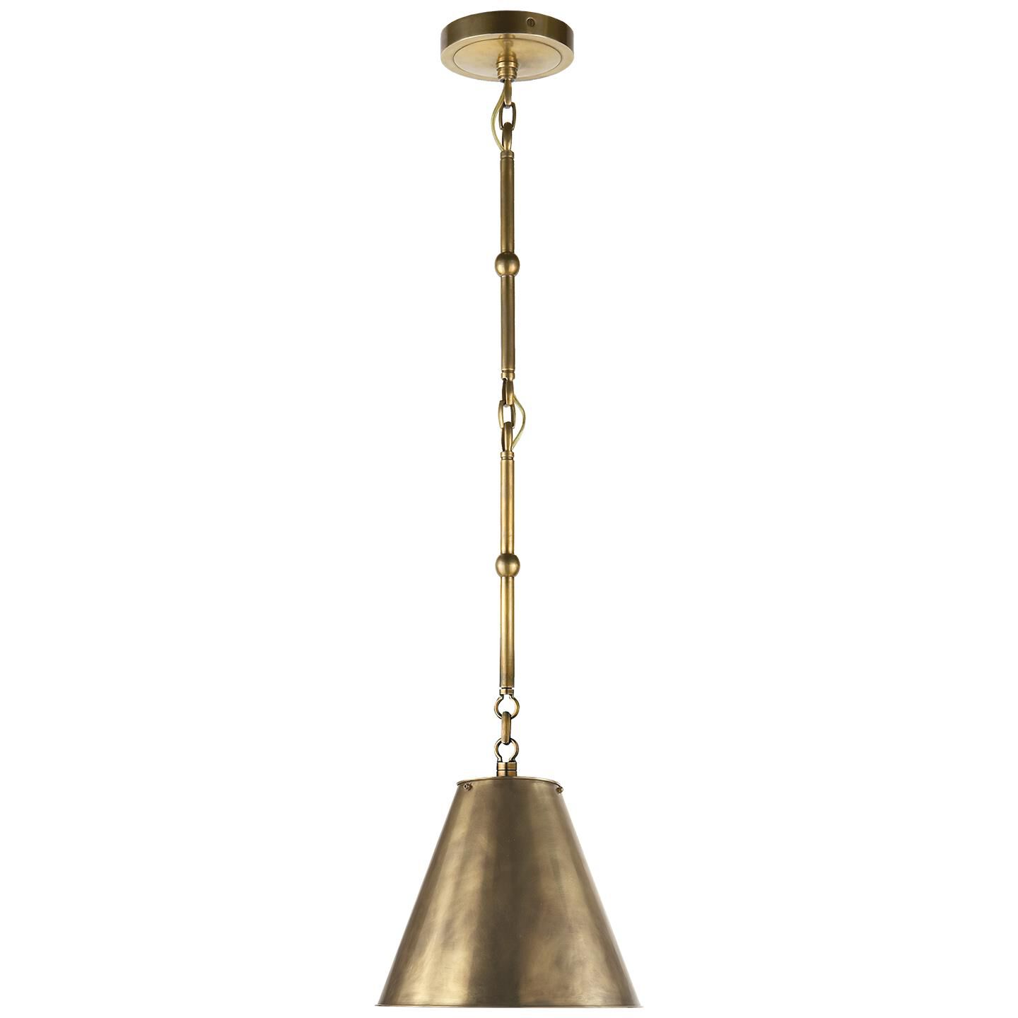 Shown in Hand-Rubbed Antique Brass finish and Antique Brass shade