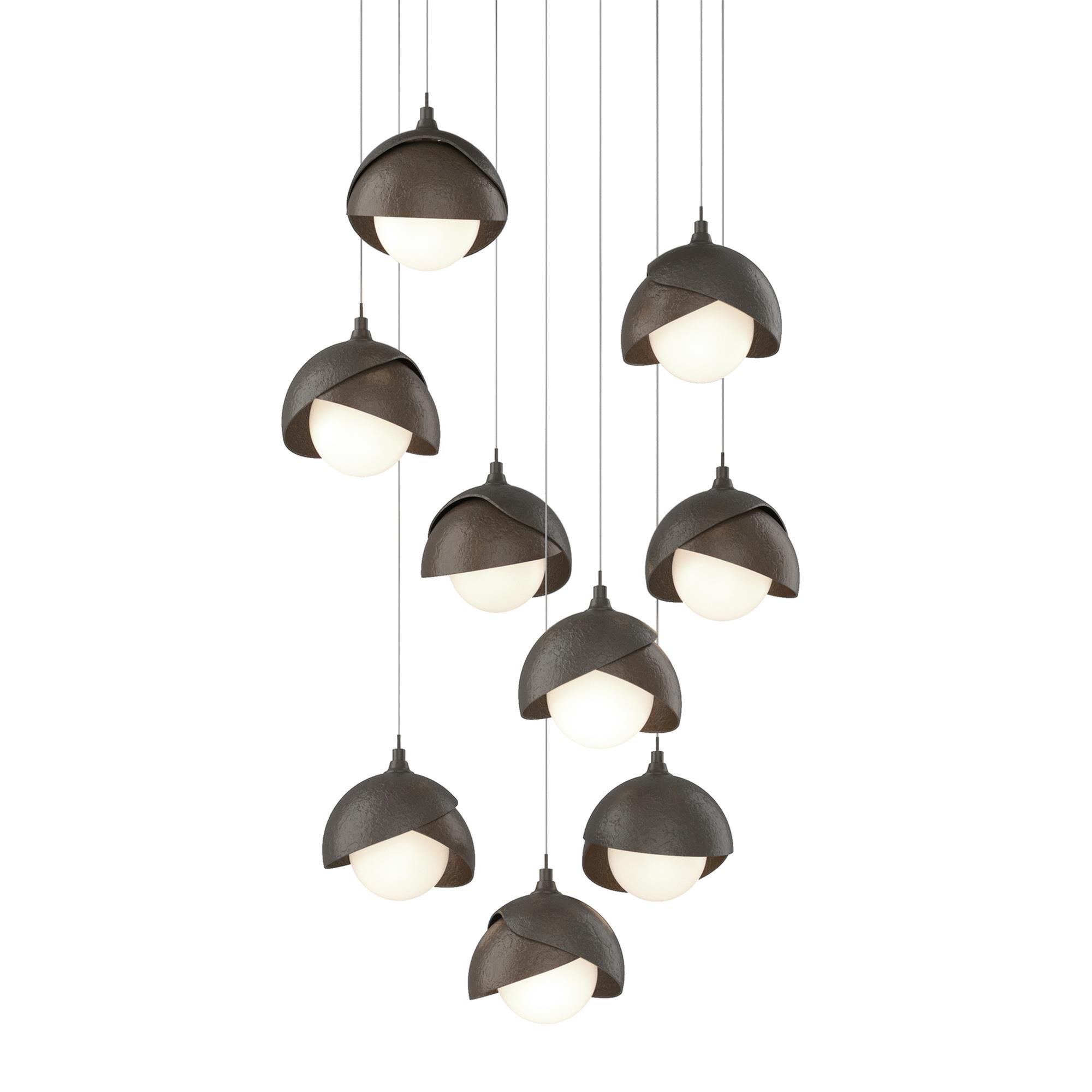 Shown in Dark Smoke finish and Opal glass and Bronze accent