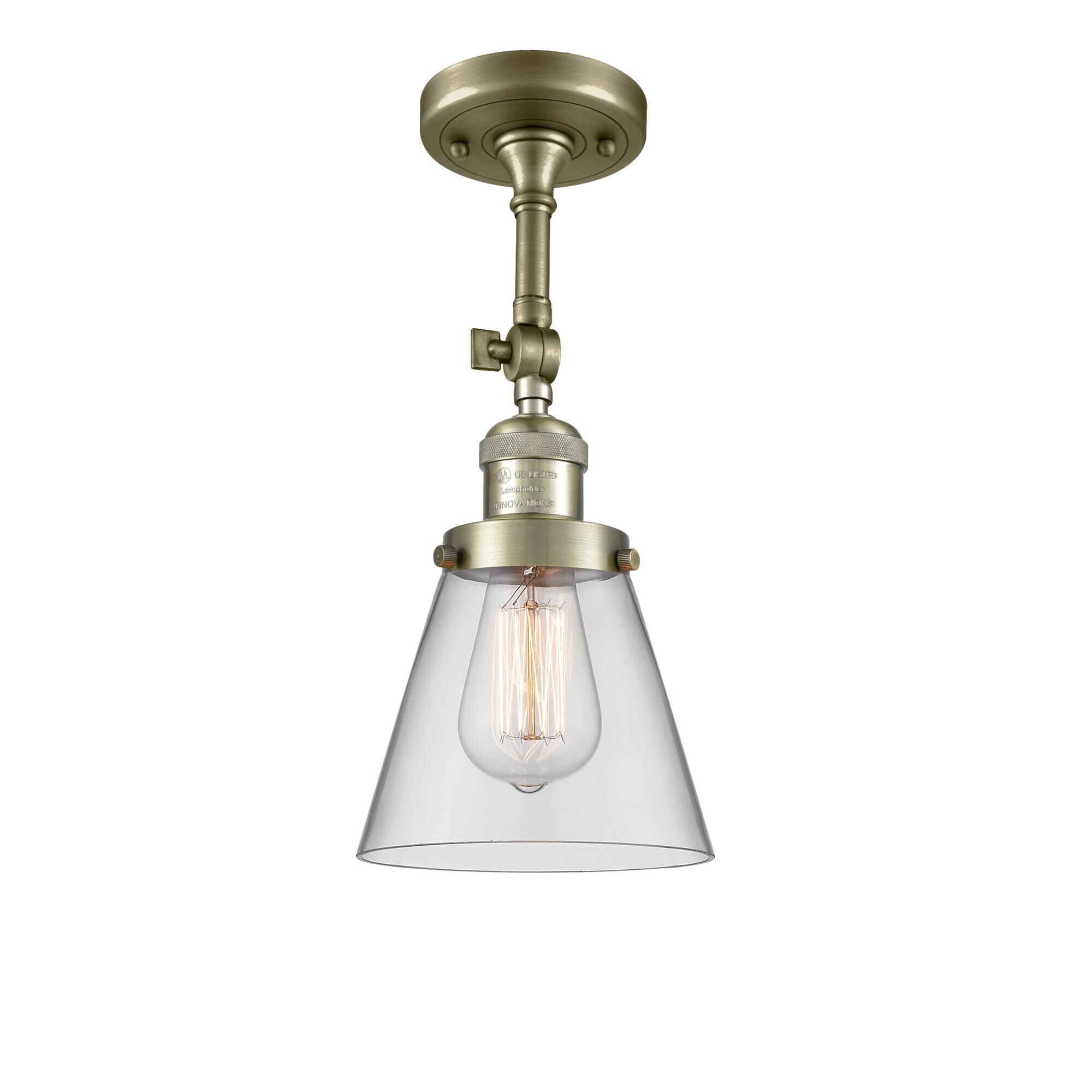 Bruno Marashlian Small Cone 6 Inch 1 Light Semi Flush Mount by Innovations Lighting