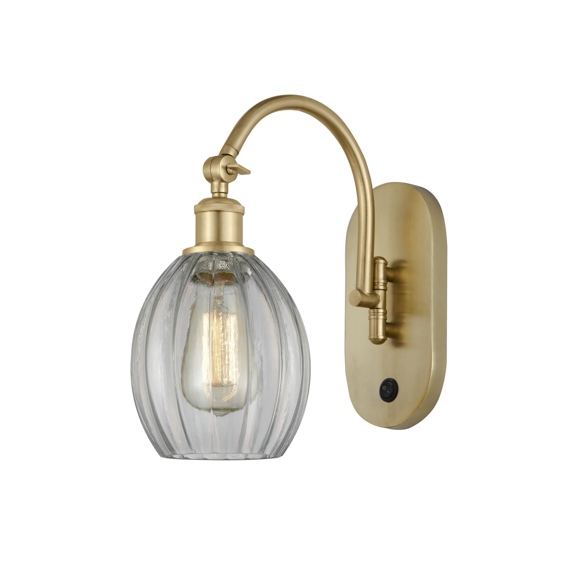 Shown in Satin Gold finish and Clear glass