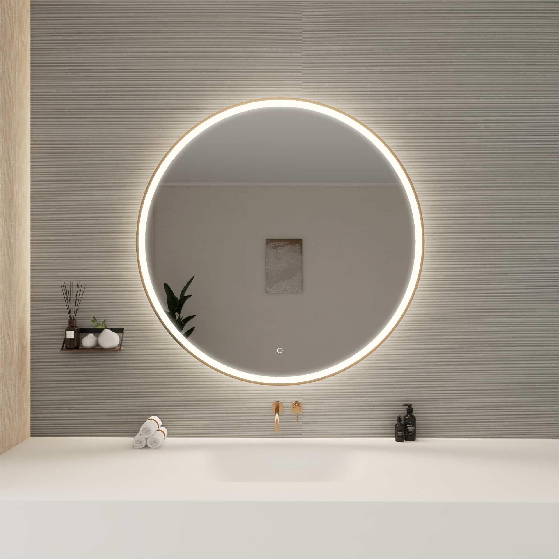 Harmoni 45 Inch Round LED Lighted Mirror by Elegant Decor