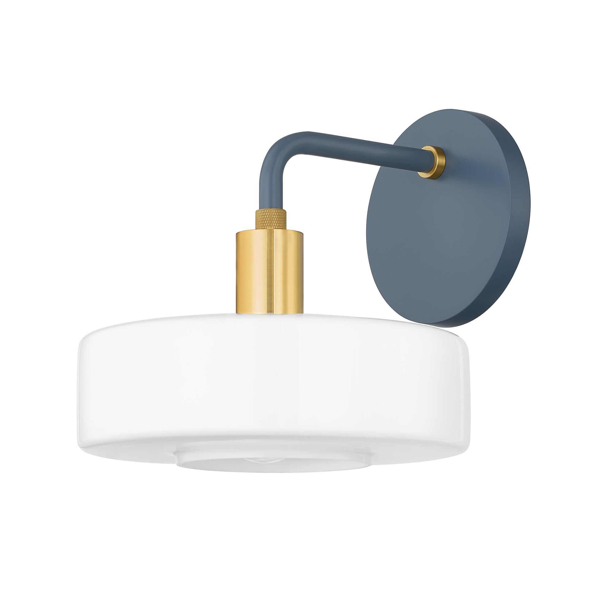 Shown in Aged Brass/Slate Blue finish