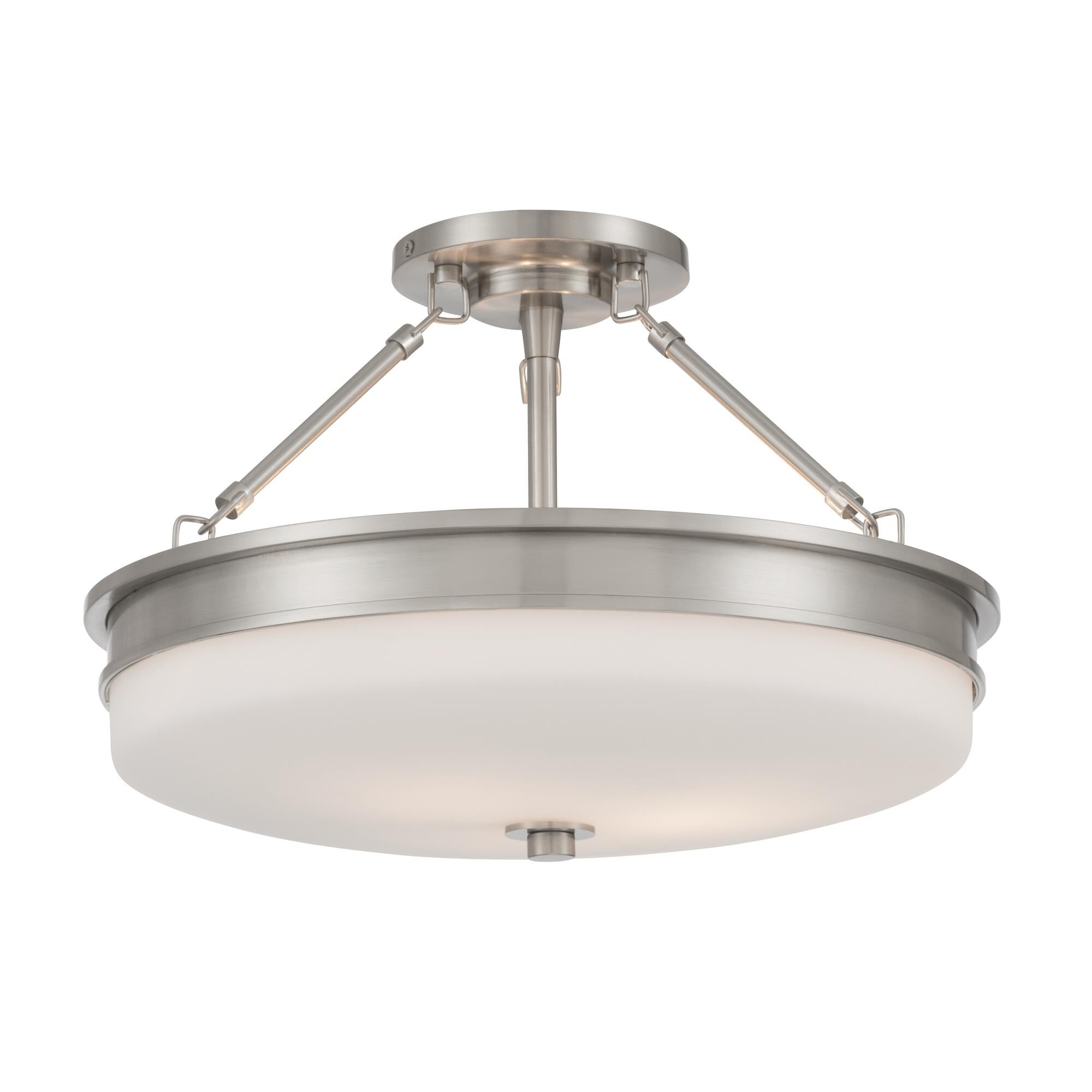 Shown in Brushed Nickel finish and Etched Opal glass