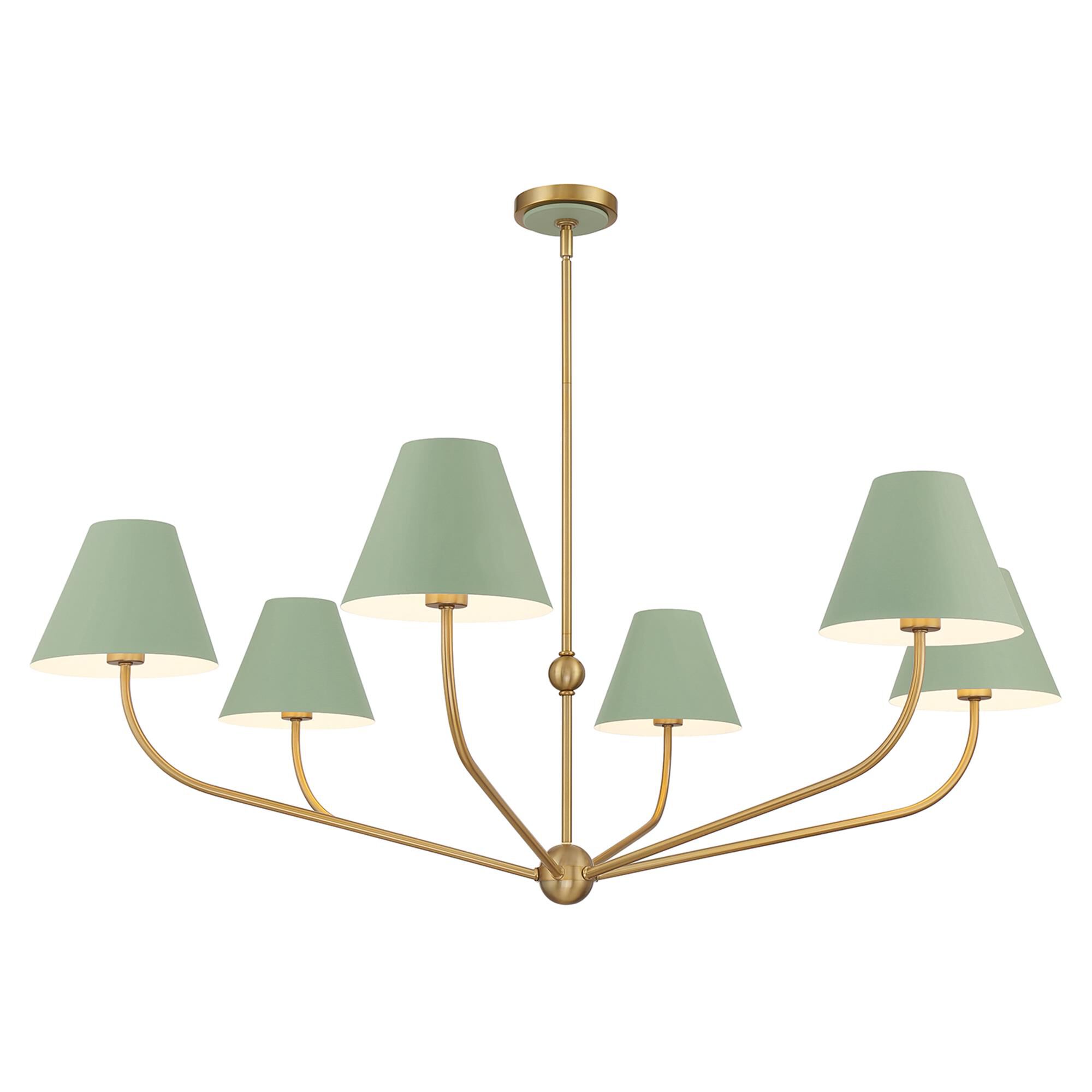 Shown in Vibrant Gold and Green finish and Steel shade
