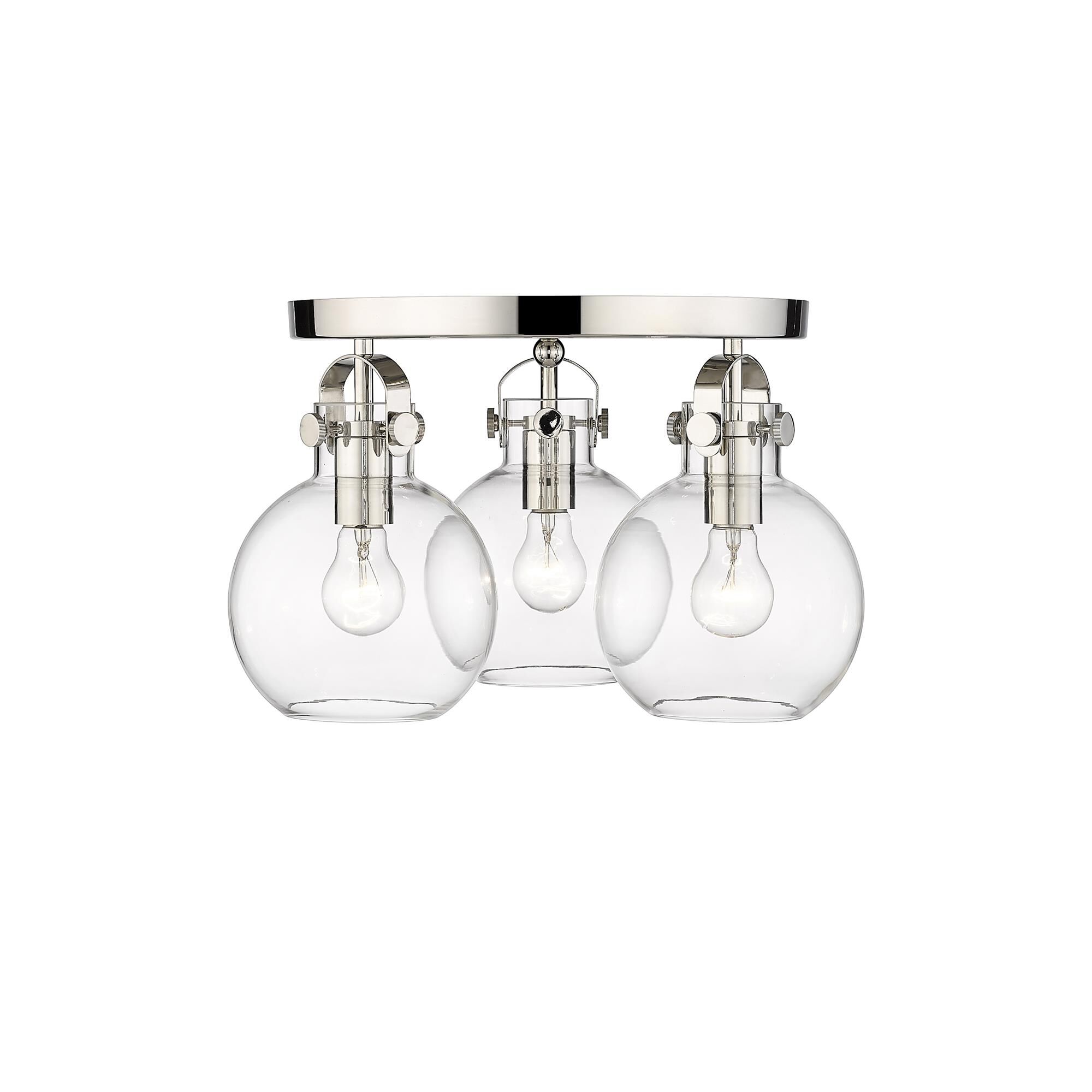 Shown in Polished Nickel finish and Clear glass