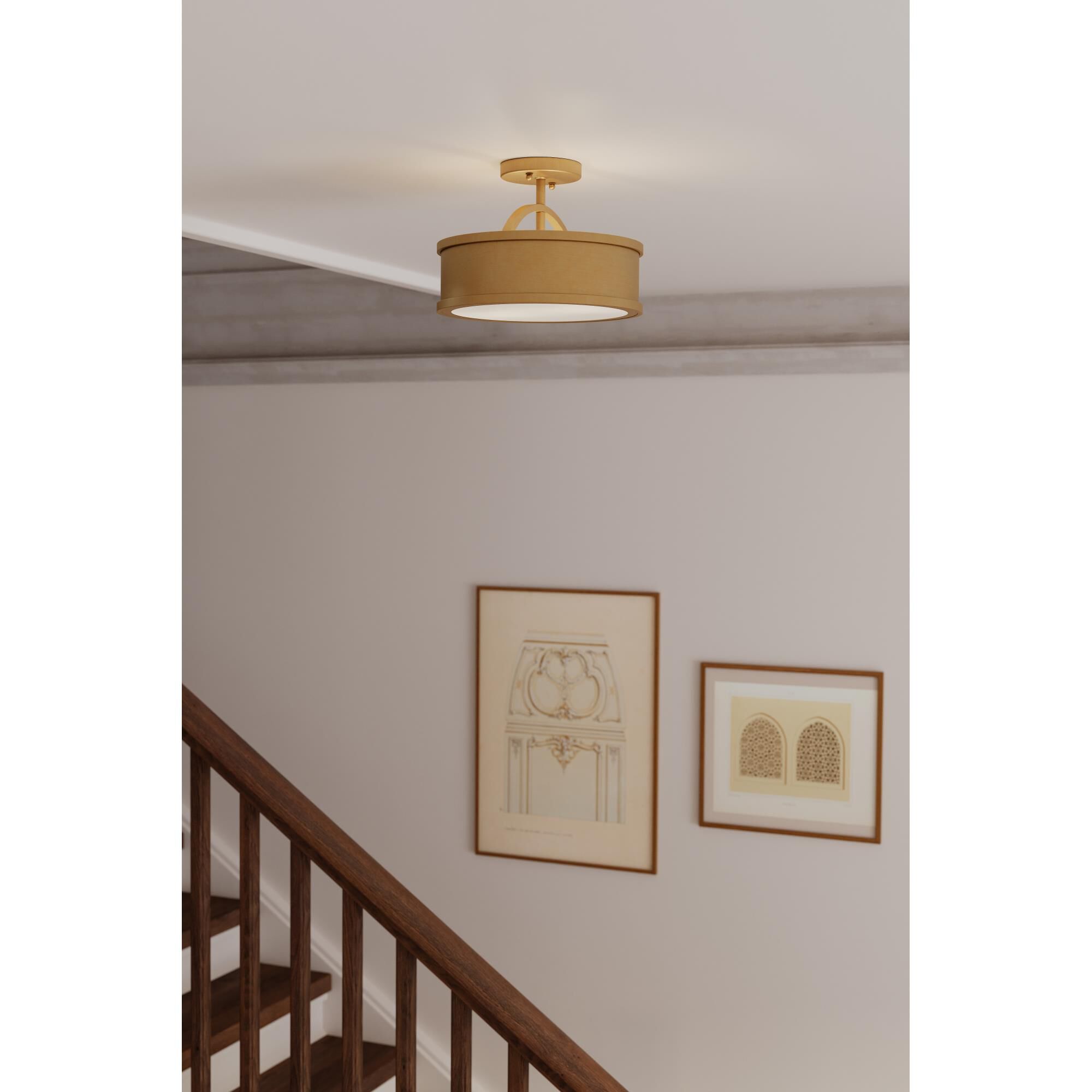 Wynn 12 Inch Semi Flush Mount by Metropolitan Lighting