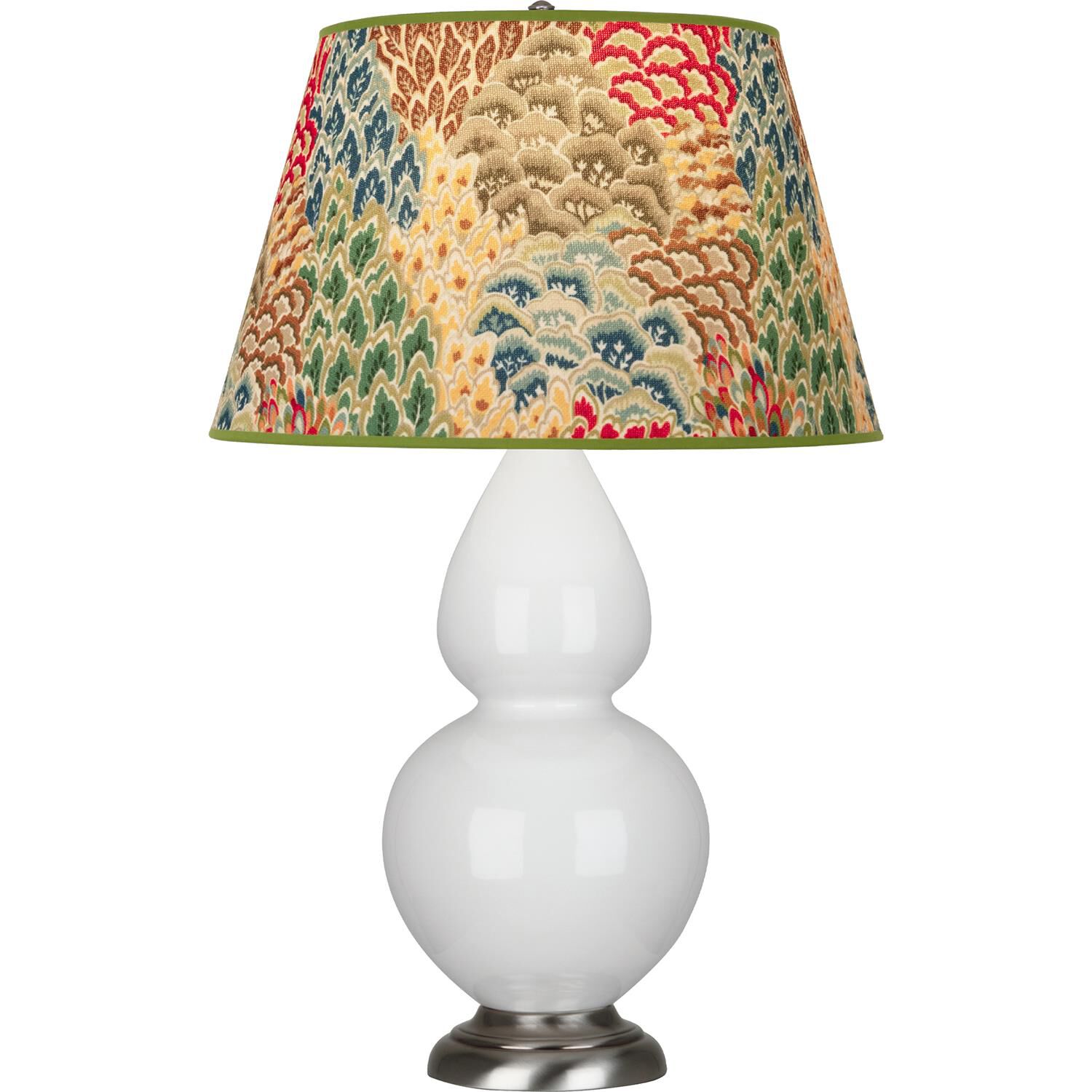 Shown in Lily finish and Fall Floral shade and Antique Silver accent