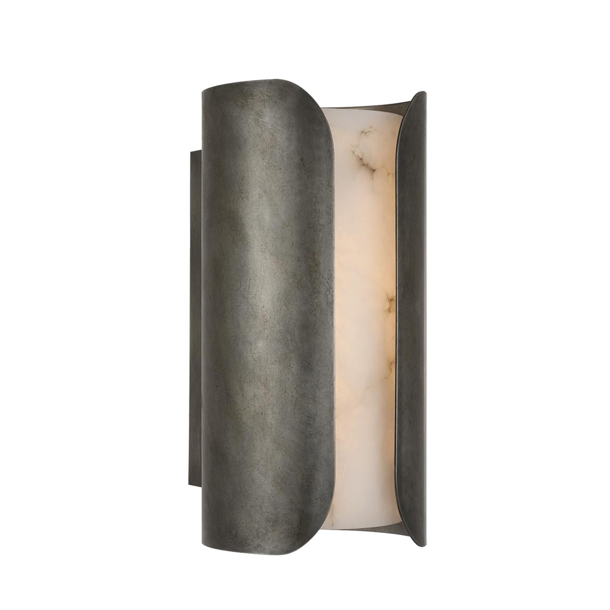 Shown in Mottled Pewter finish and Alabaster shade