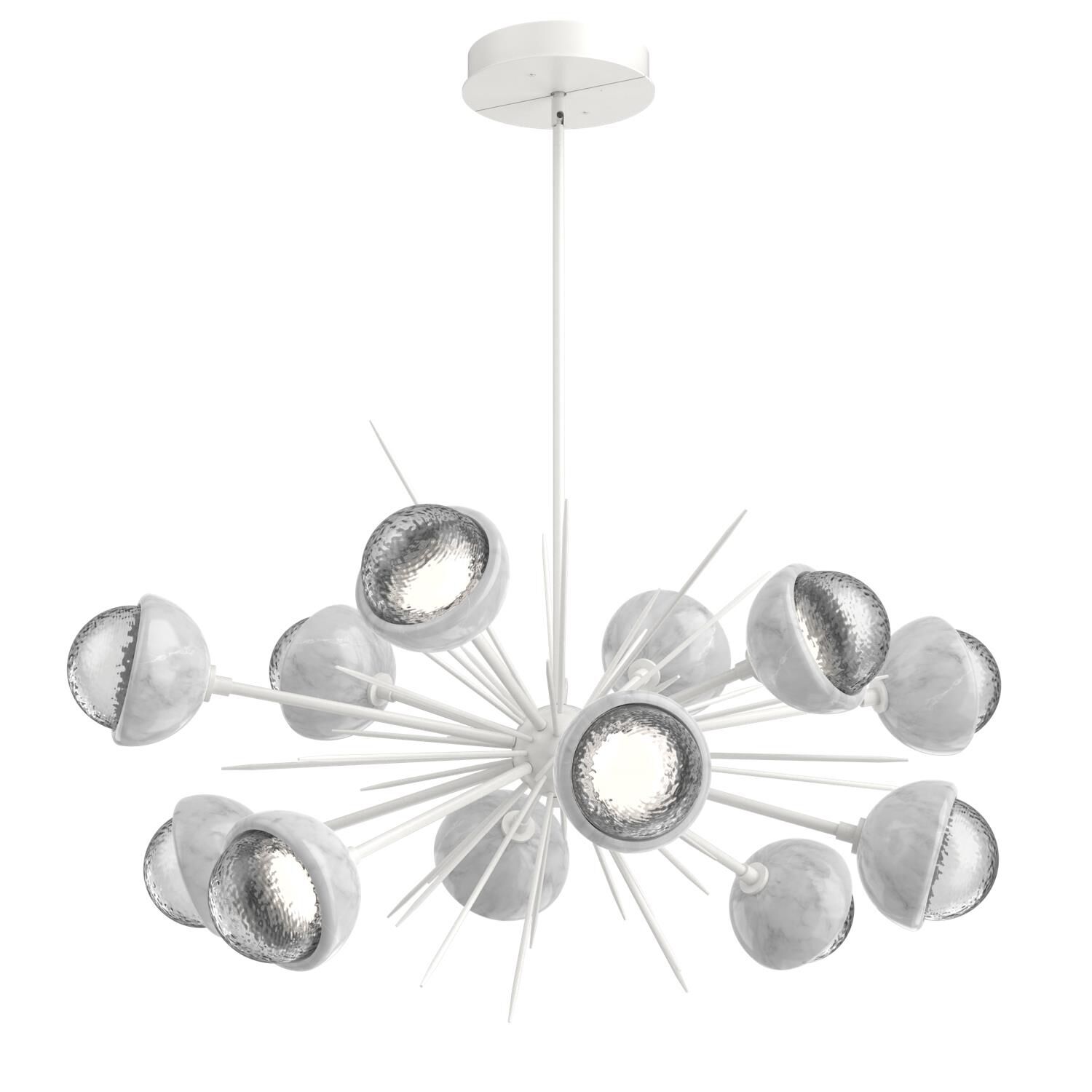 Shown in Salt White finish and Clear glass and White Marble accent