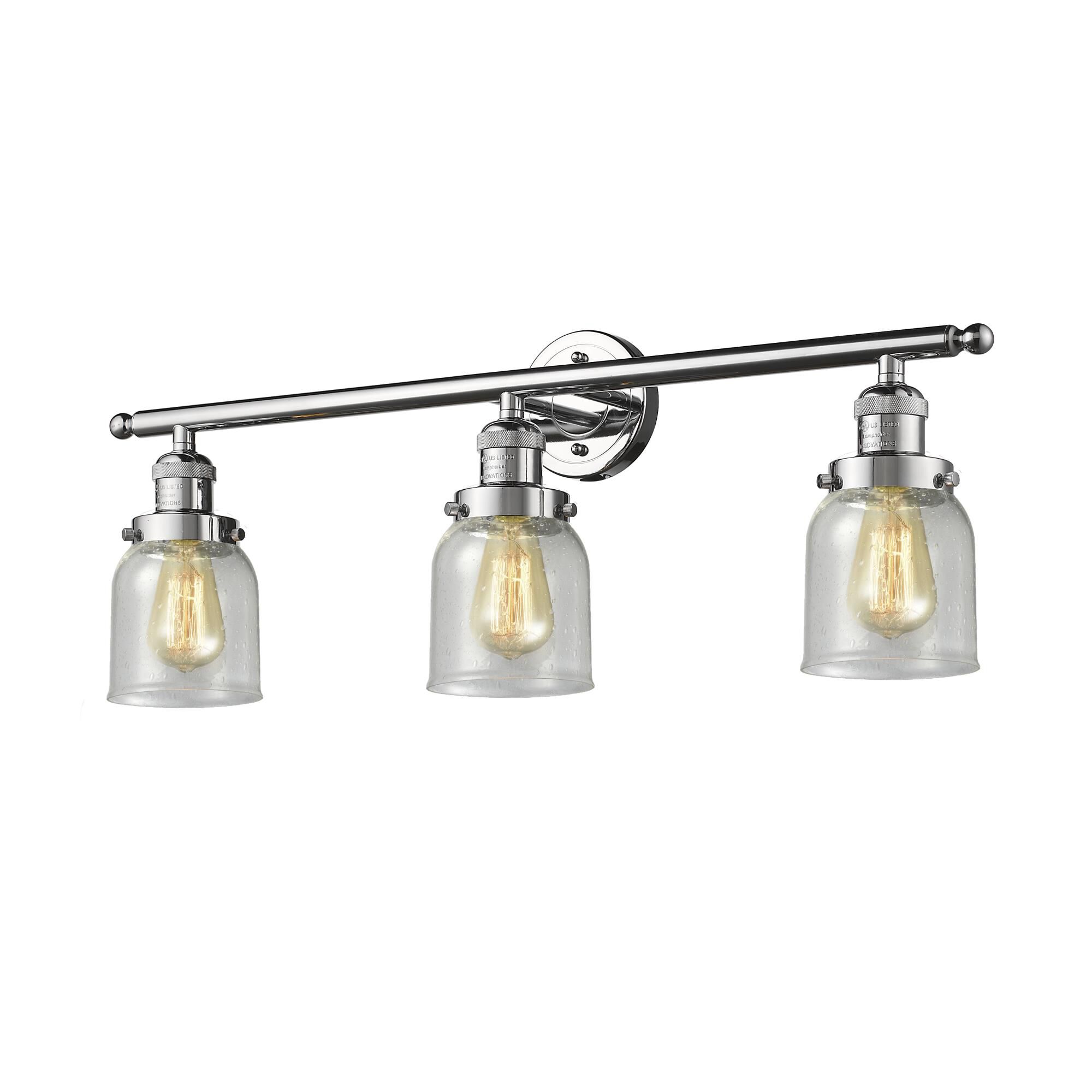 Shown in Polished Chrome finish and Seedy glass