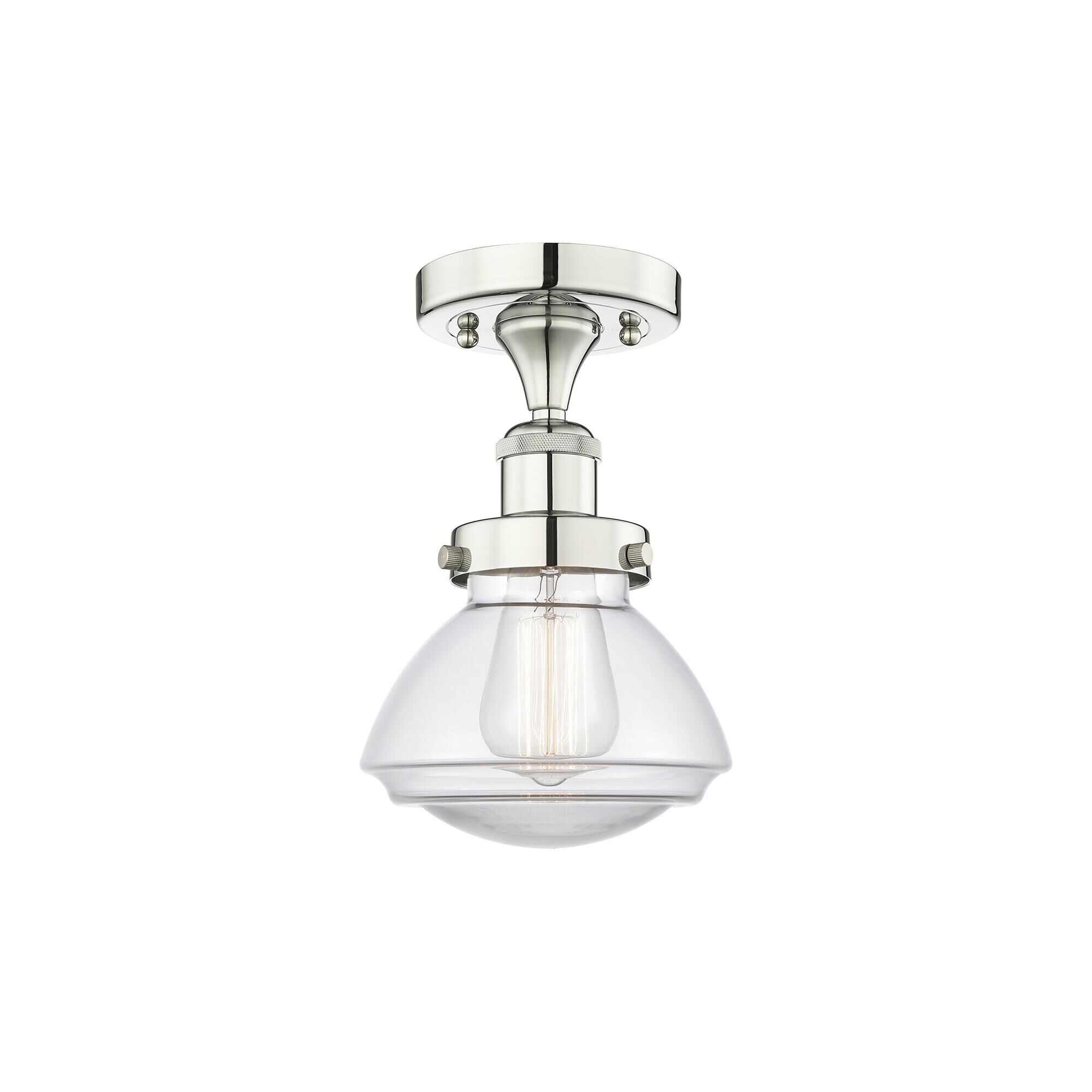 Shown in Polished Nickel finish and Clear glass
