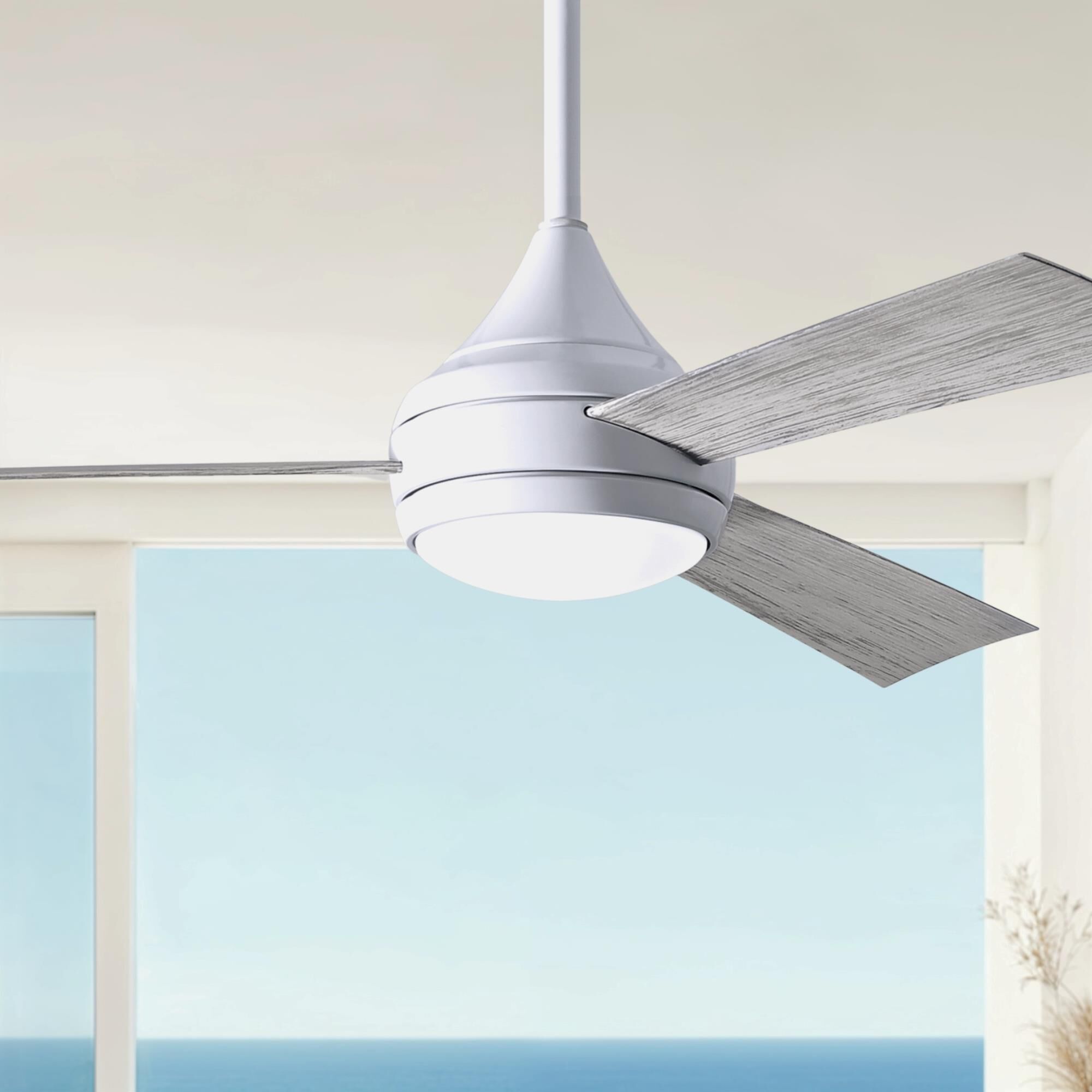 Donaire Outdoor Coastal Wet Rated 52 Inch Ceiling Fan with Light Kit by Matthews Fan Company