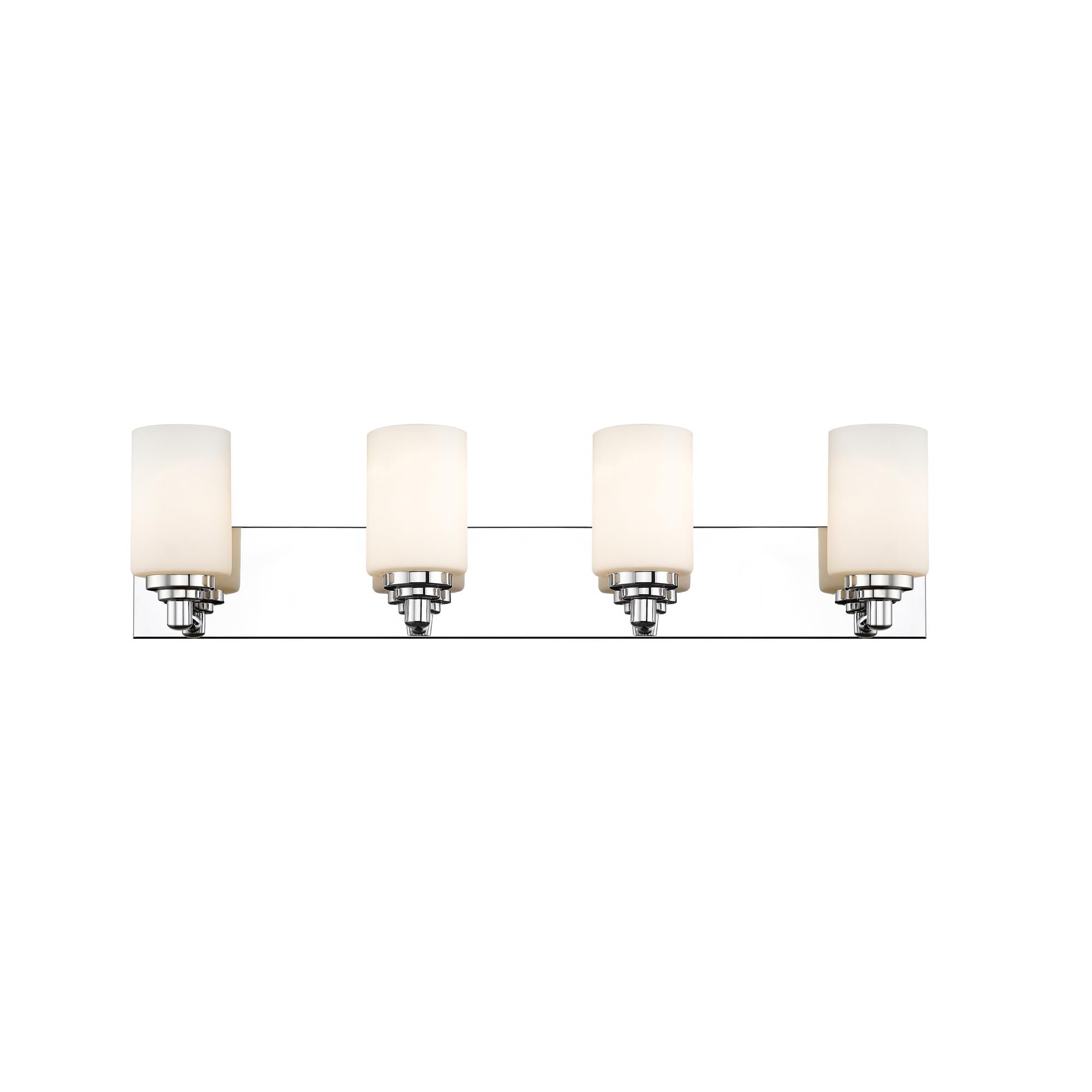 Shown in Chrome finish and Glass shade