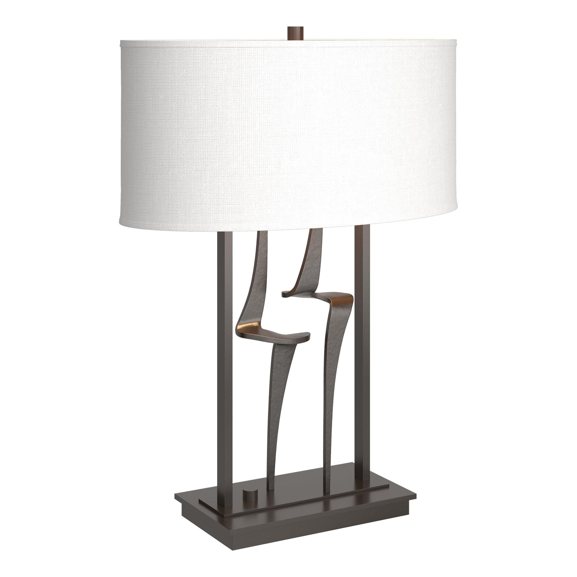 Shown in Oil Rubbed Bronze finish and Natural Anna shade
