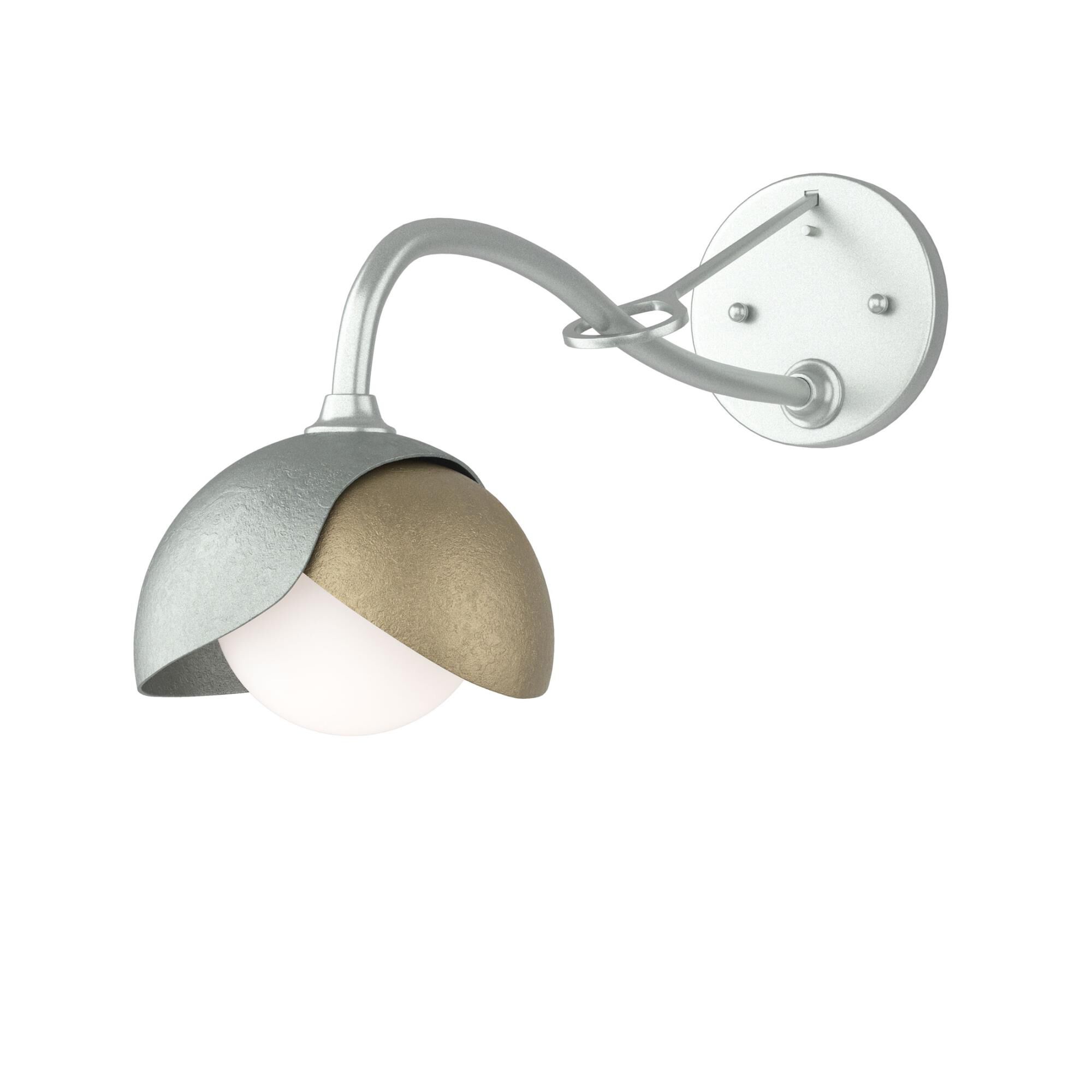 Shown in Vintage Platinum finish and Opal glass and Soft Gold (84) accent