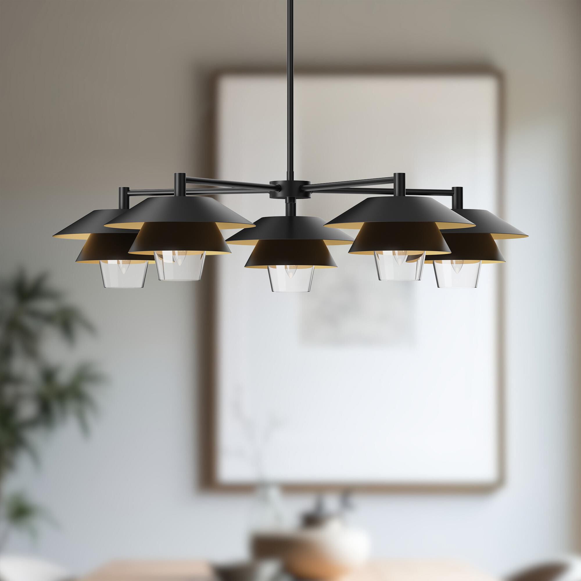 Shown in Matte Black finish and Clear  glass