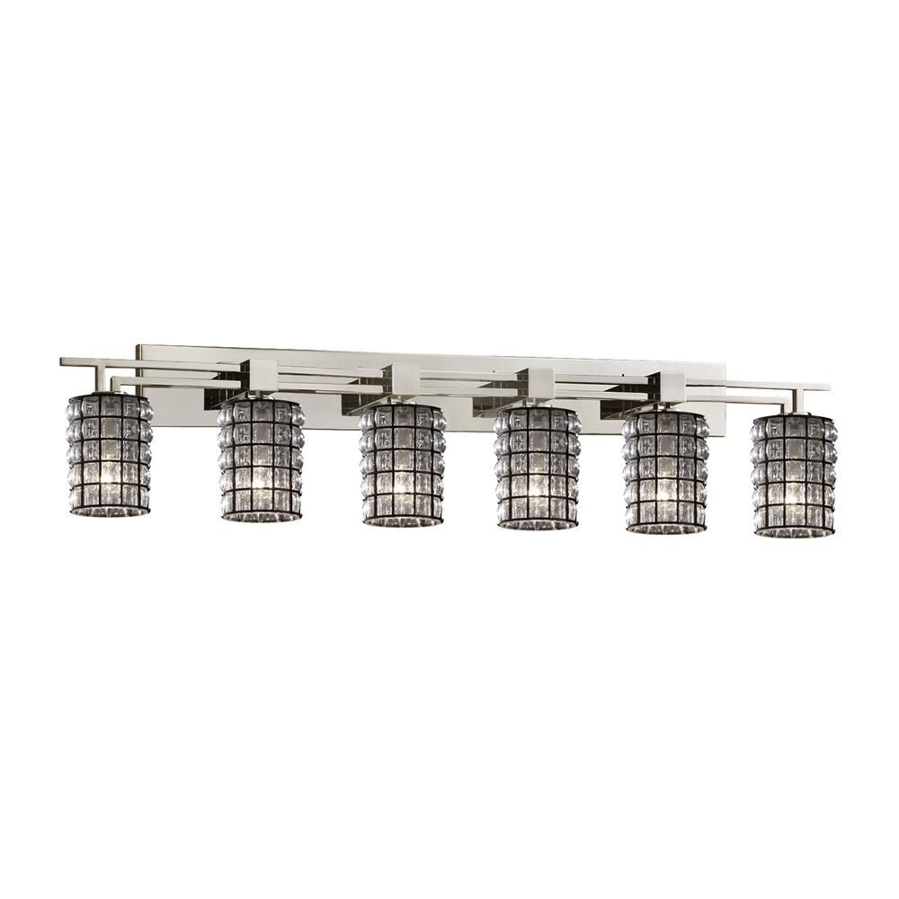 Wire Glass Aero 56 Inch 6 Light Bath Vanity Light by Justice Design Group