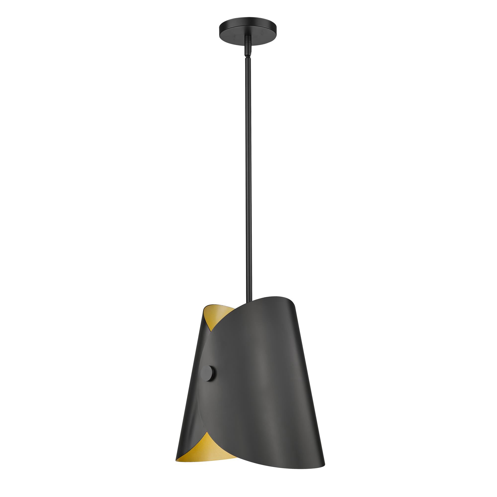 Shown in Matte Black finish and Matte Black Outer And Gold Inner glass and Matte Black Outer And Gold Inner shade