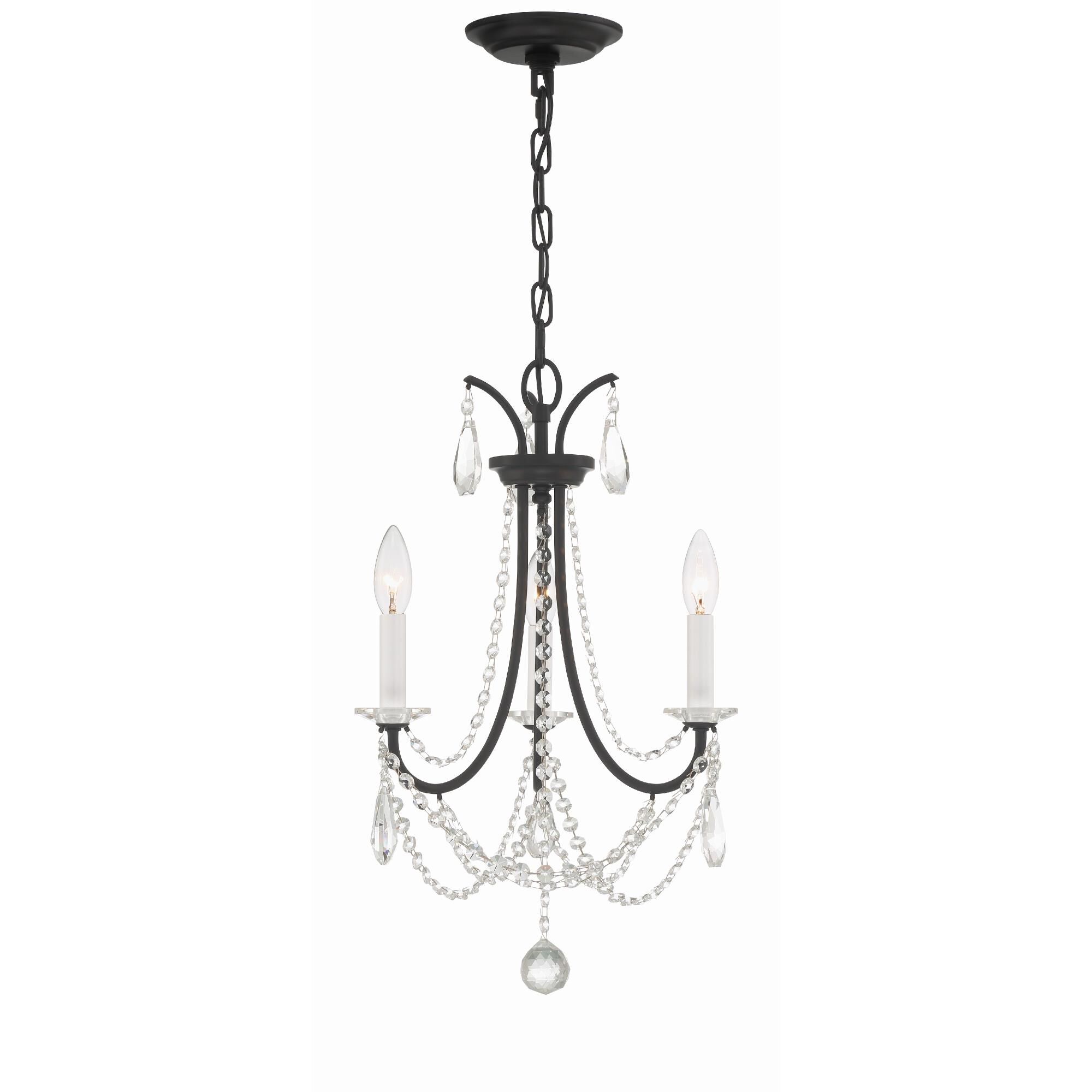 Shown in Matte Black finish and Hand Cut crystal