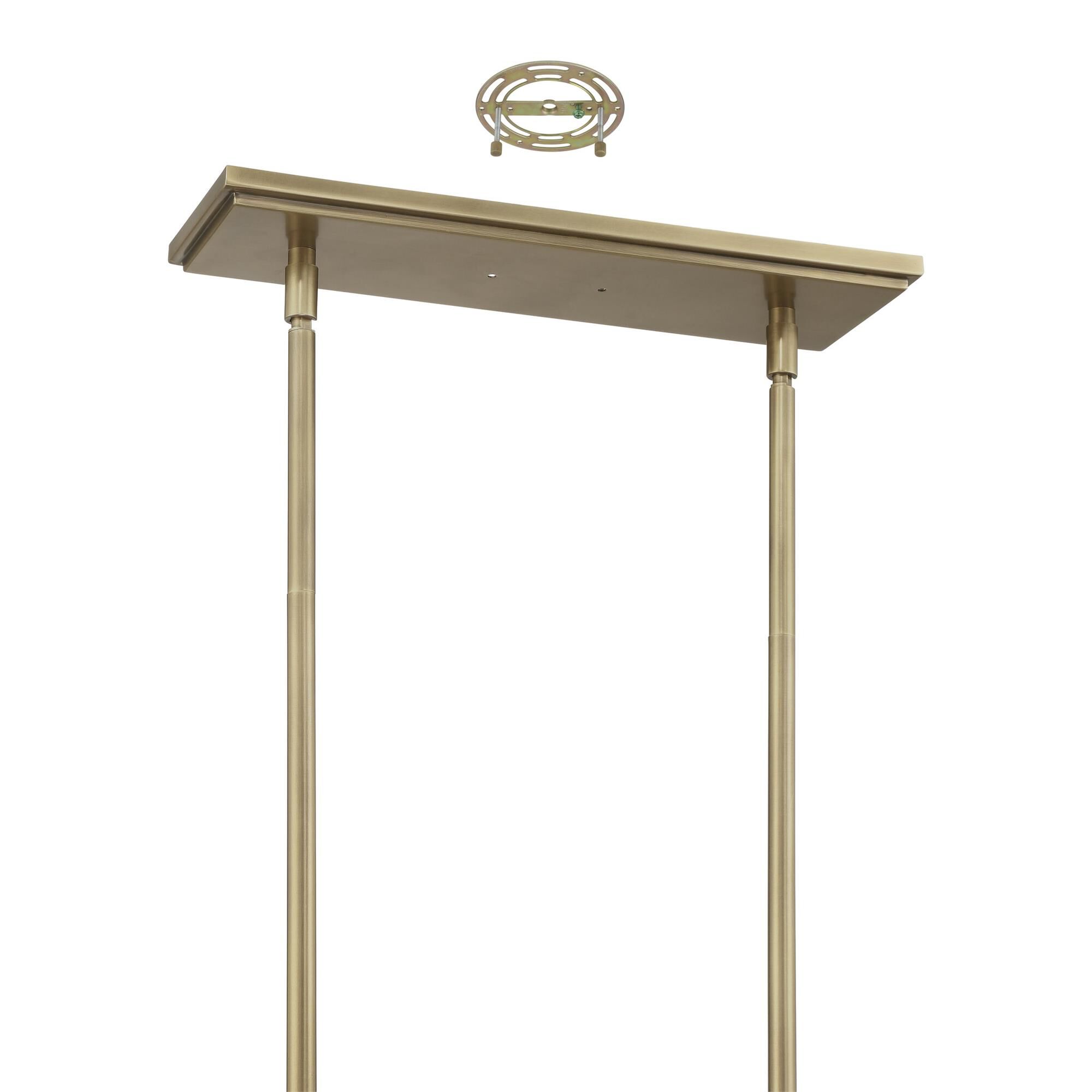 Shown in Natural Brass finish and Matte Black, Gold shade
