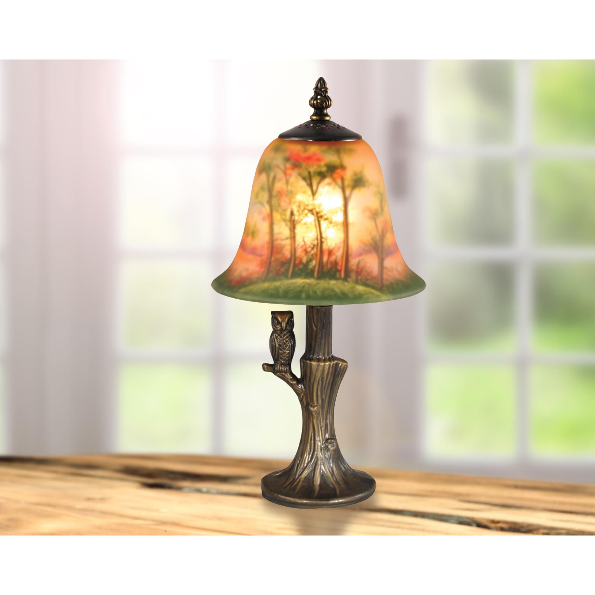 Owl 14 Inch Accent Lamp by Dale Tiffany