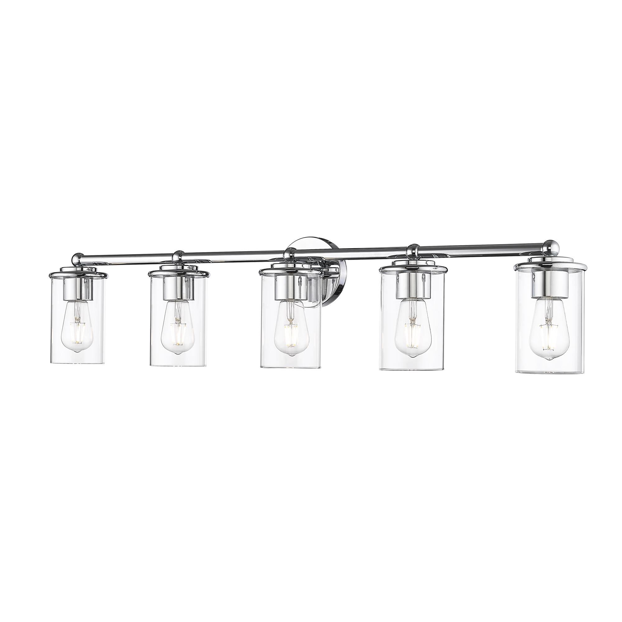 Shown in Chrome finish and Clear glass and Clear shade