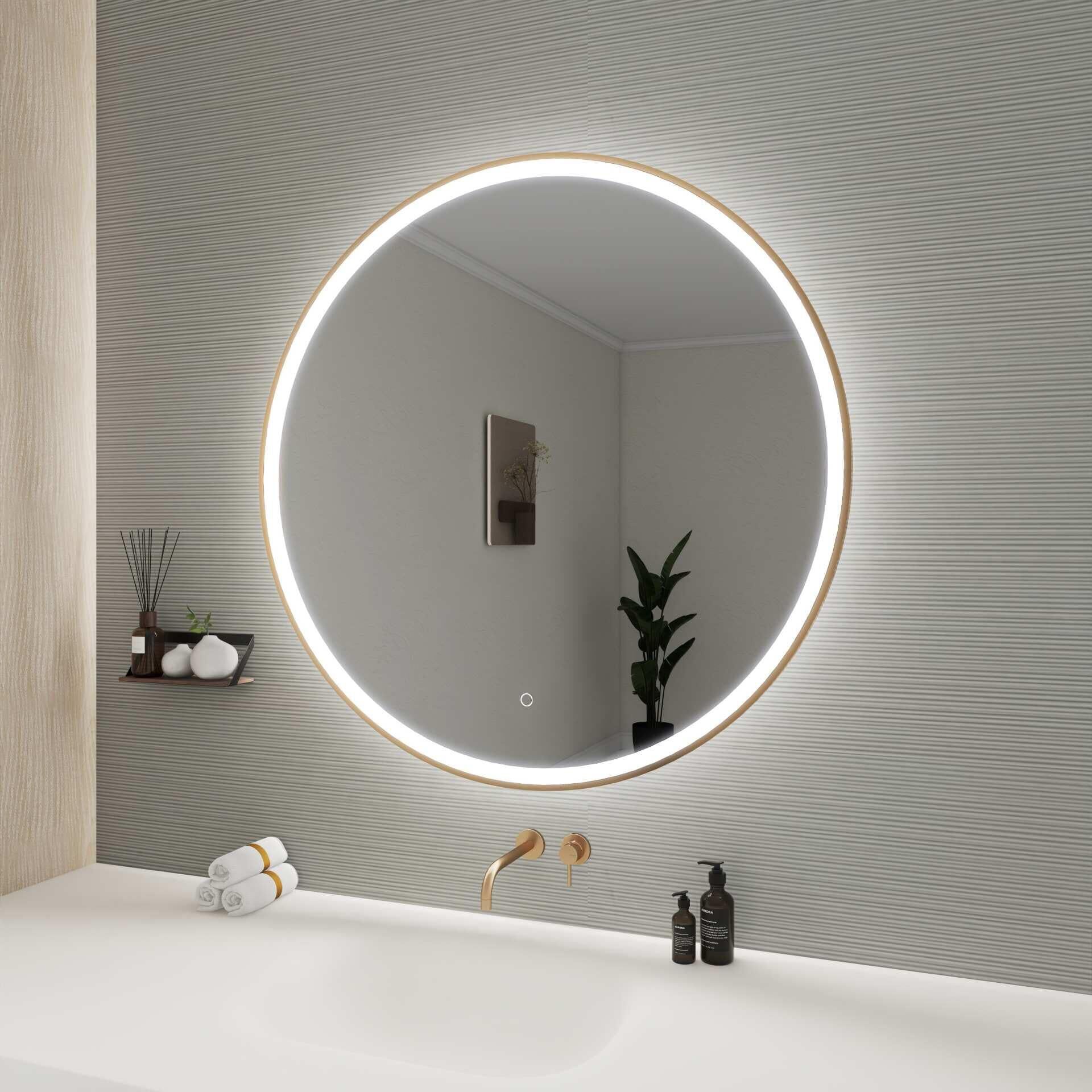 Harmoni 39 Inch Round LED Lighted Mirror by Elegant Decor