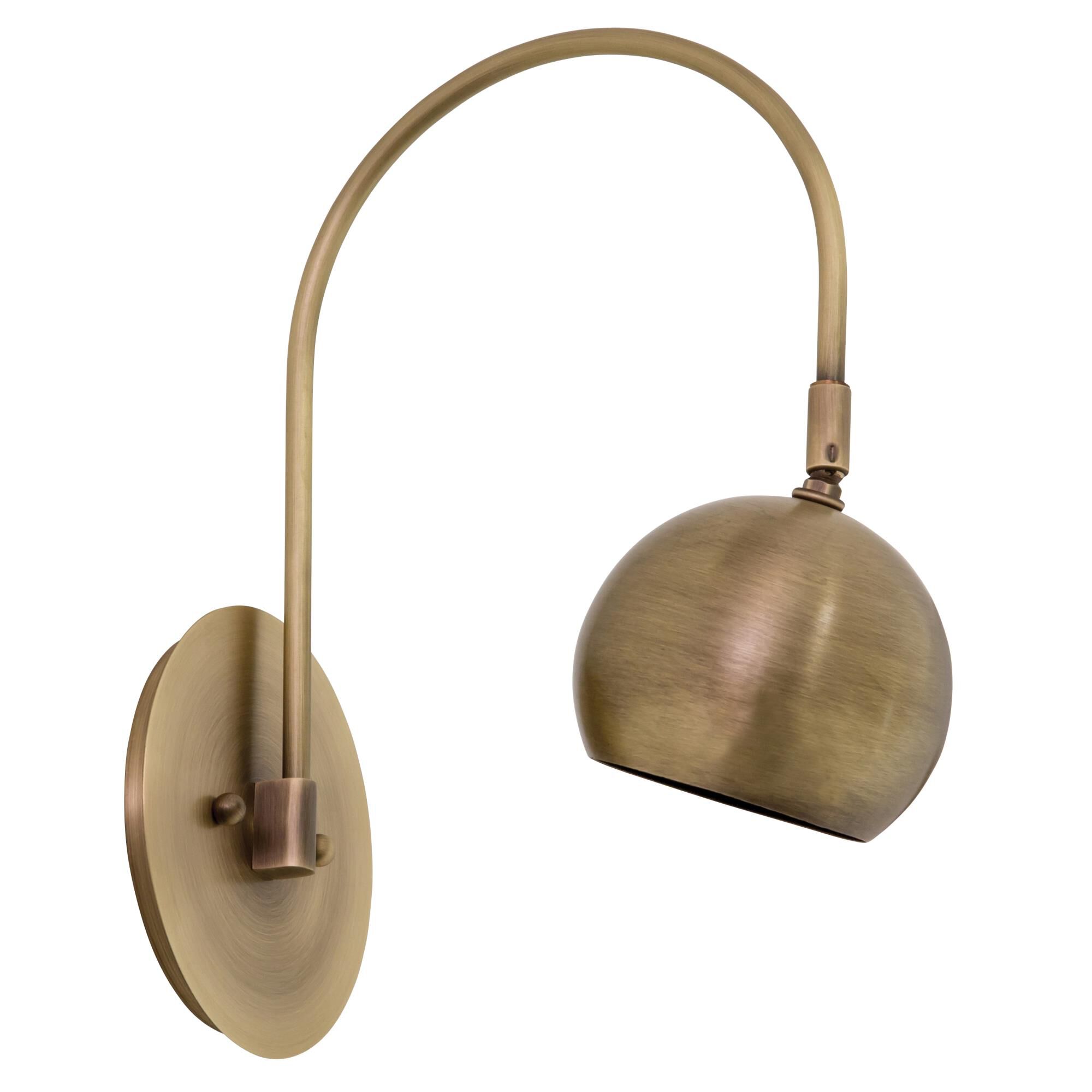 Shown in Antique Brass finish and Metal shade
