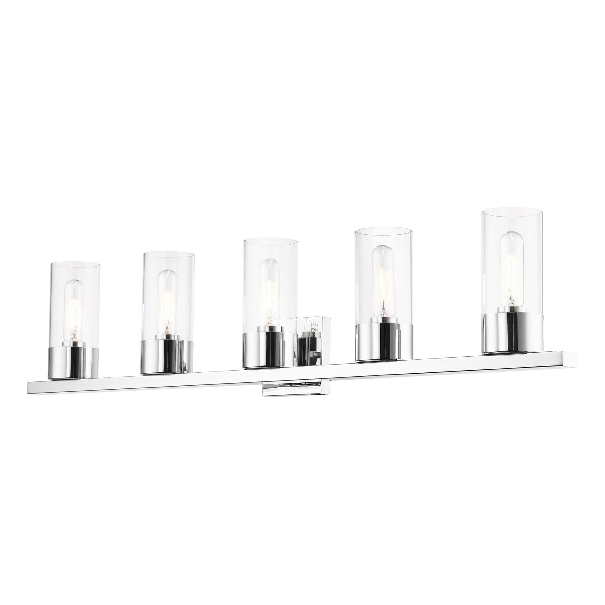Shown in Polished Chrome finish and Clear glass