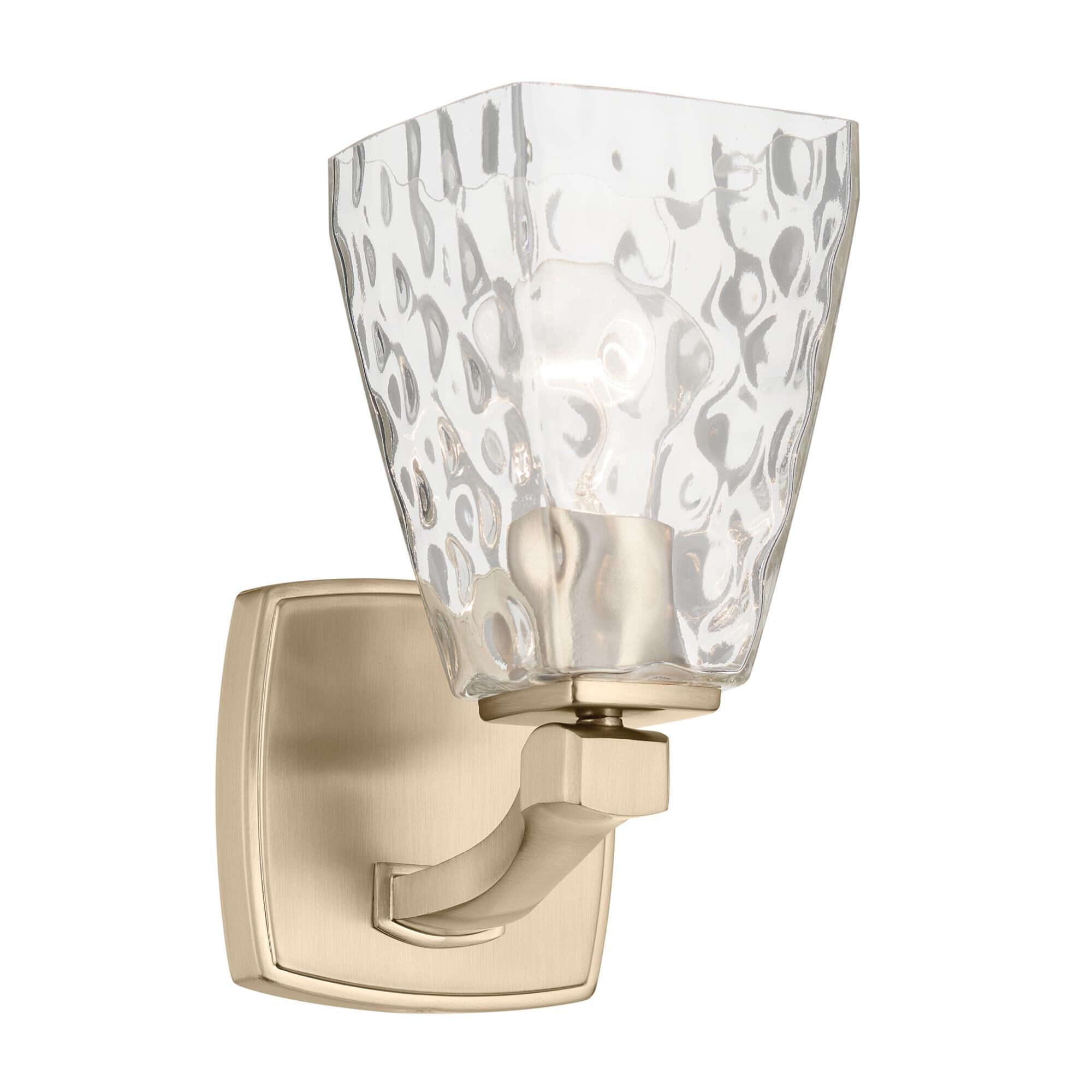 Shown in Champagne Bronze finish and Clear Water glass